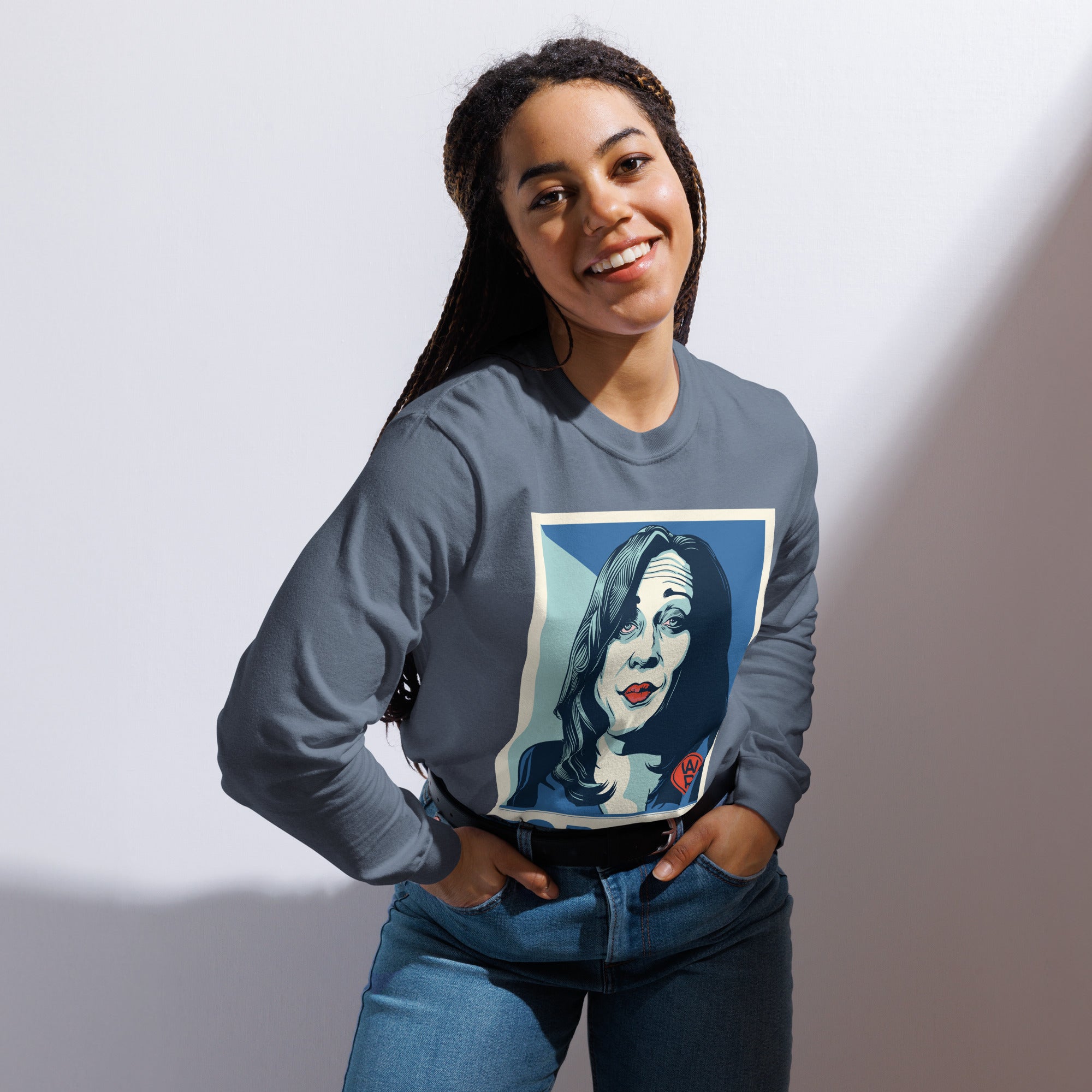 Kamala Harris For War Garment-dyed Heavyweight Long-sleeve Shirt