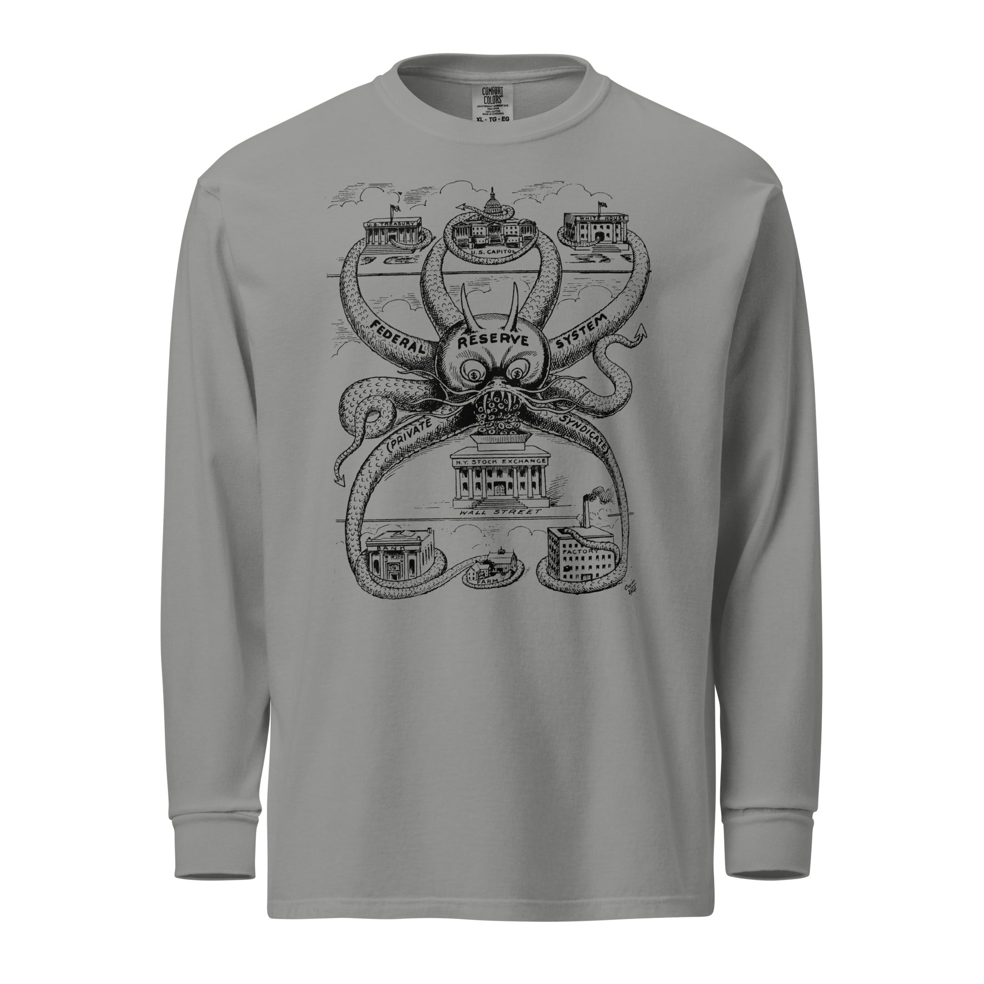 Federal Reserve Octopus Garment-dyed Heavyweight llong-sleeve Shirt