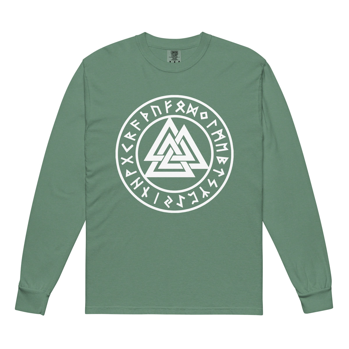 Valknut Garment-dyed heavyweight long-sleeve shirt