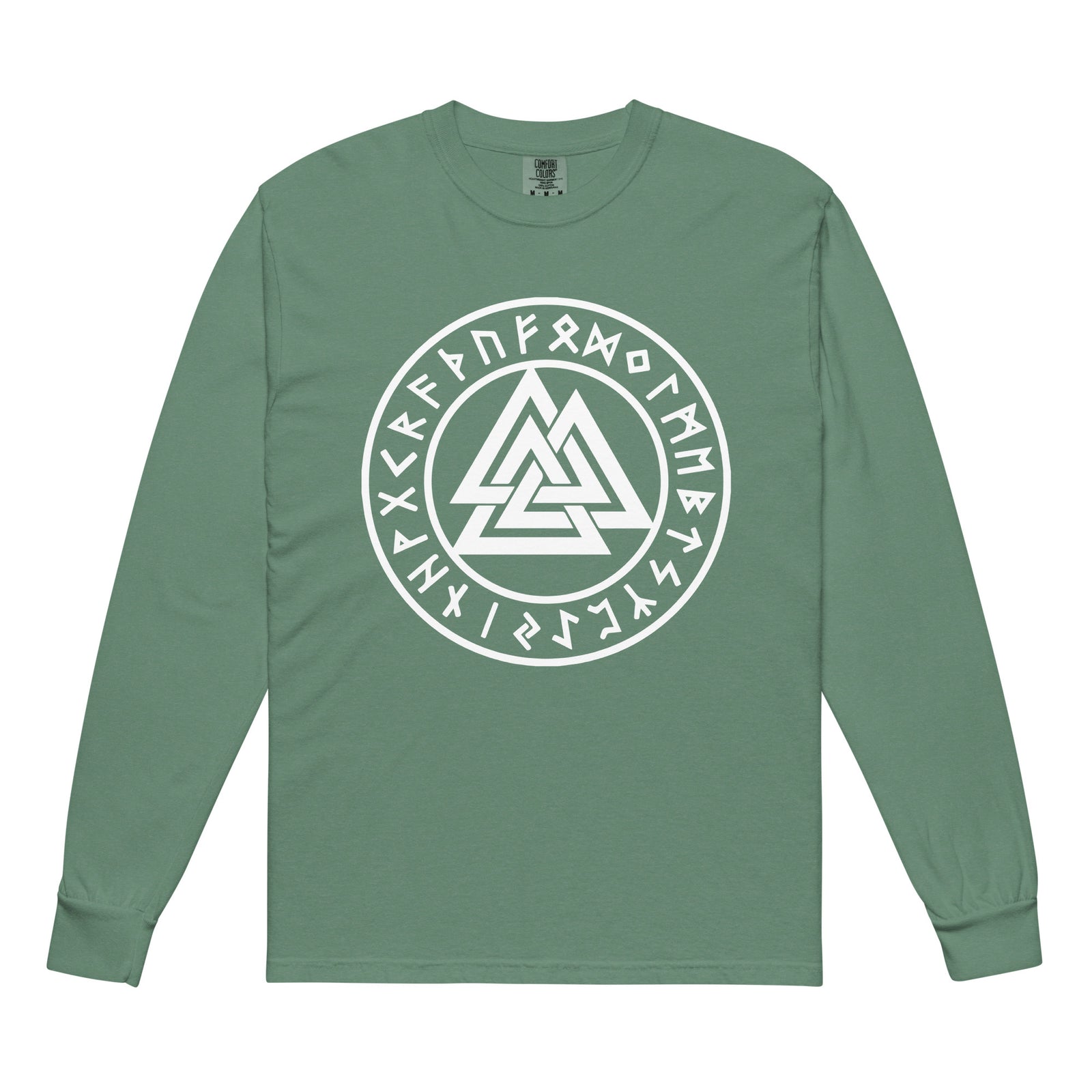 Valknut Garment-dyed heavyweight long-sleeve shirt