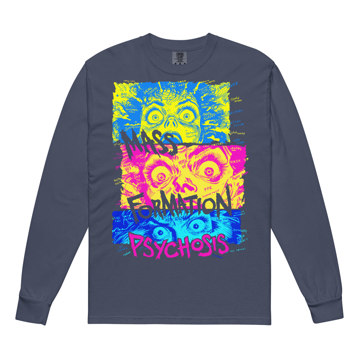 Mass Formation Psychosis Garment-dyed heavyweight long-sleeve shirt