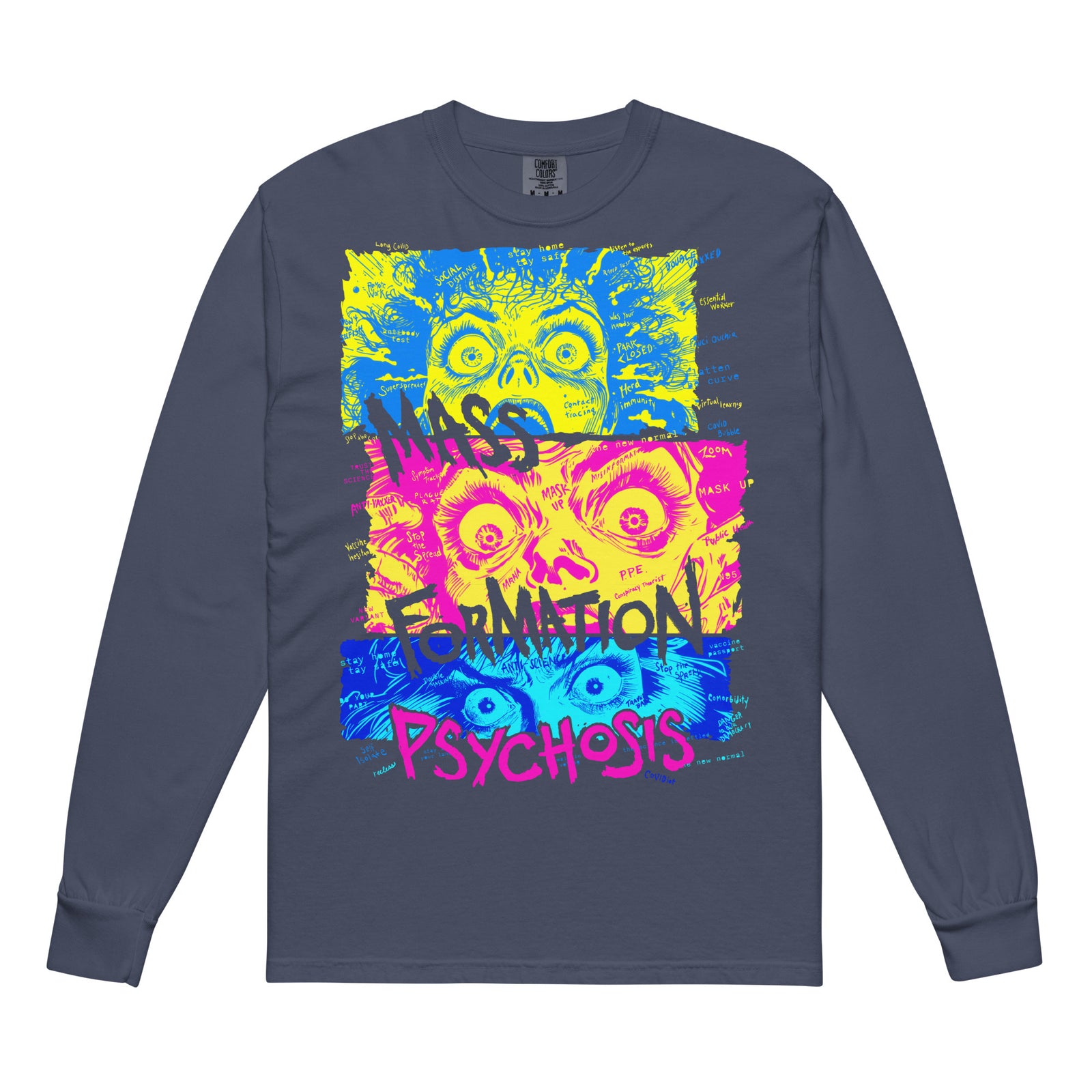 Mass Formation Psychosis Garment-dyed heavyweight long-sleeve shirt