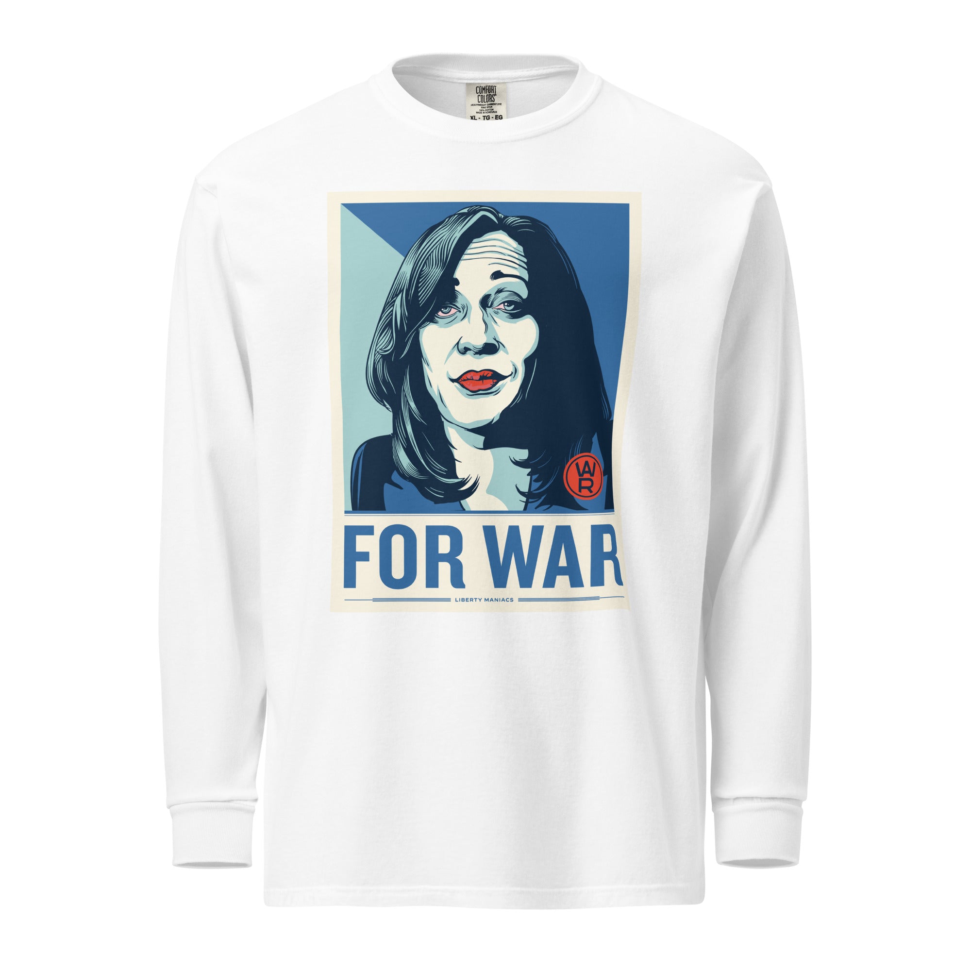 Kamala Harris For War Garment-dyed Heavyweight Long-sleeve Shirt