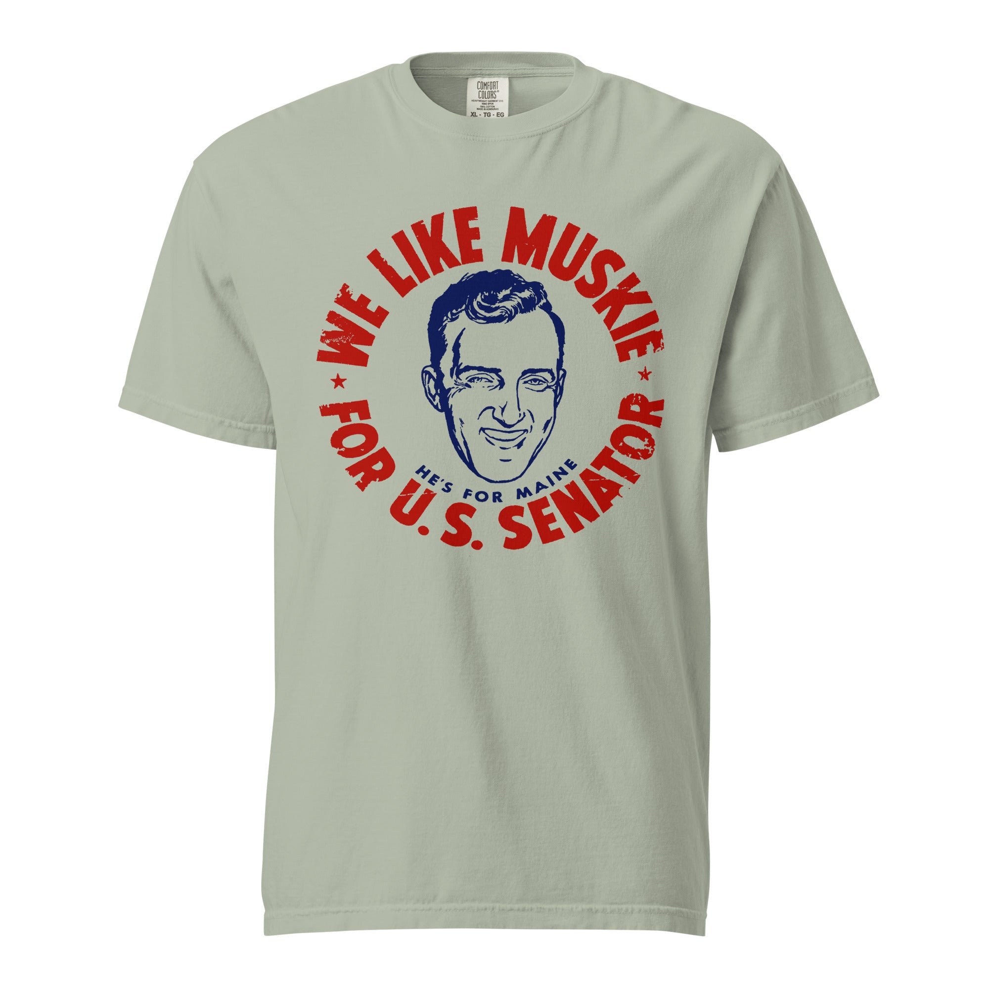 Ed Muskie 1958 Senatorial Campaign Heavyweight Reproduction T-shirt