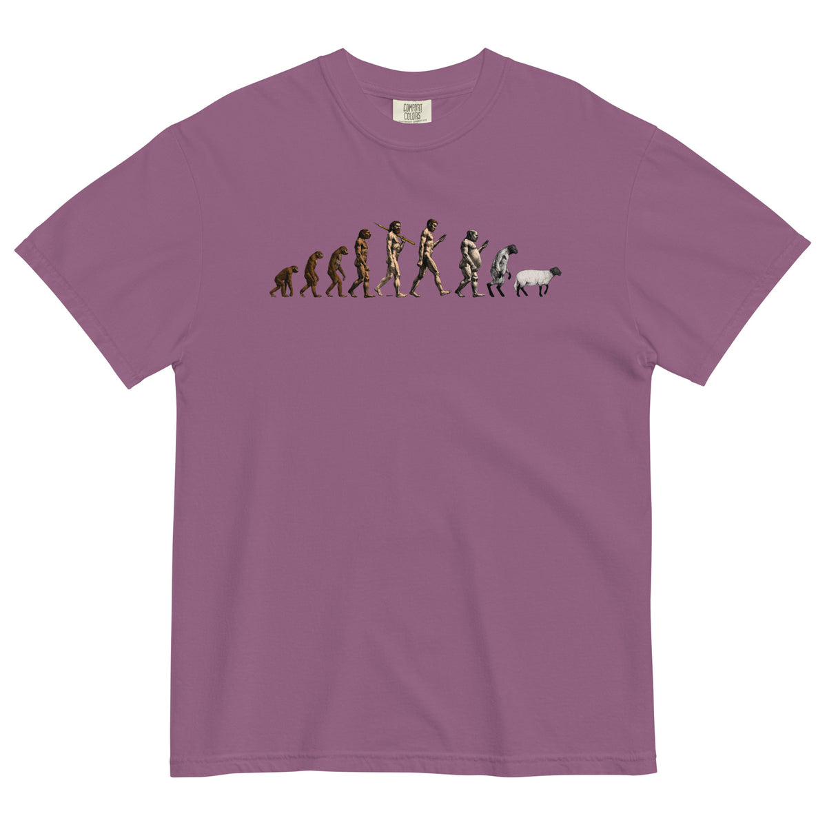 March of Devolution Sheeple Garment-dyed Heavyweight T-Shirt
