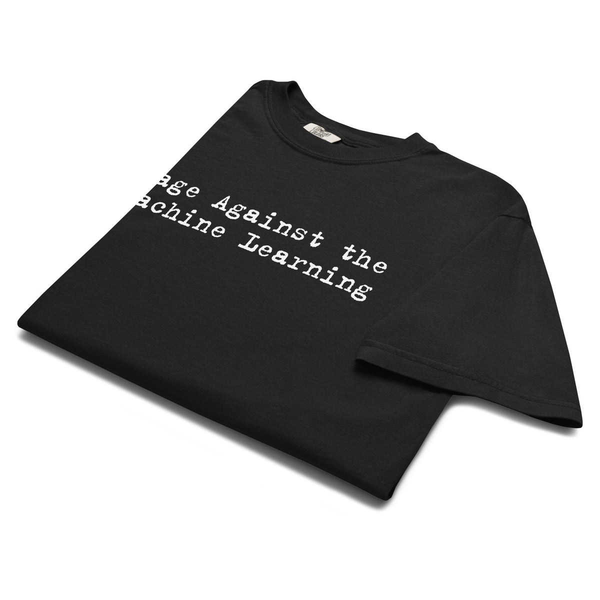Folded Rage Against the Machine Learning black heavyweight tee