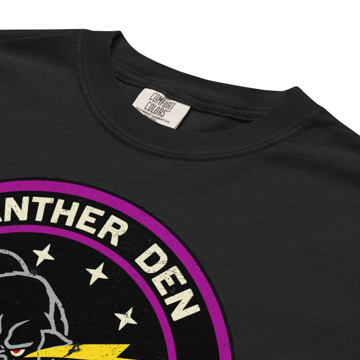 Black Panther Den Information Warfare T-shirt, product detail view