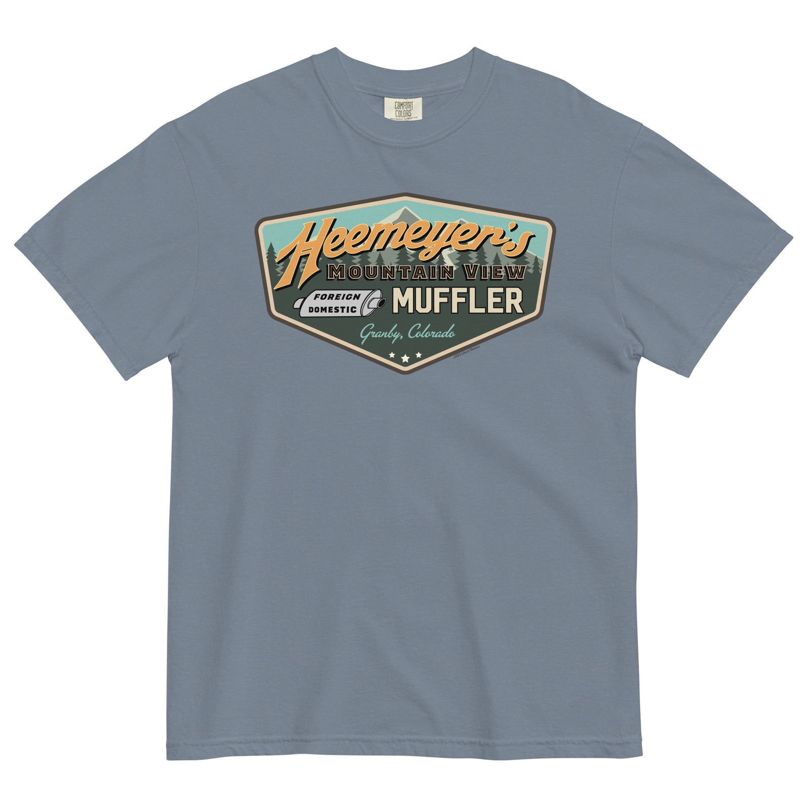 Heemeyer's Mountain View Muffler Garment-Dyed Heavyweight T-Shirt