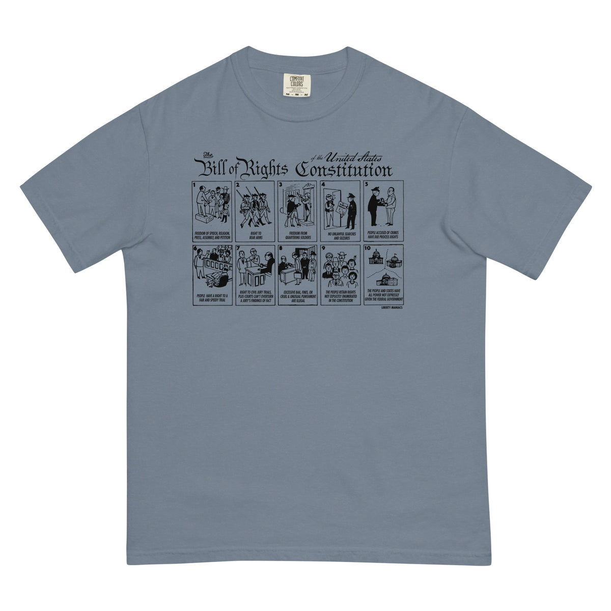 The Illustrated Bill of Rights Garment-dyed Heavyweight T-Shirt