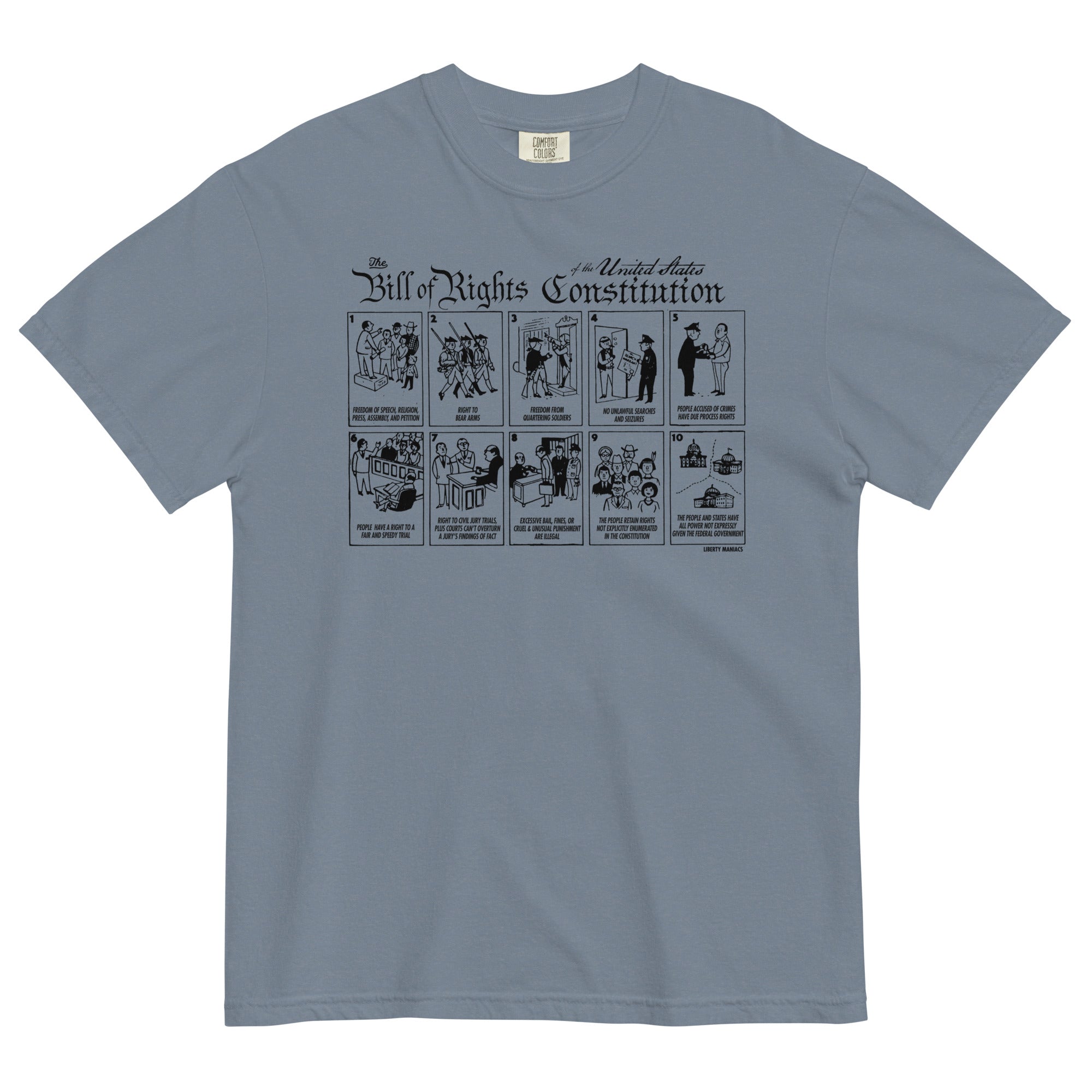 The Illustrated Bill of Rights Garment-dyed Heavyweight T-Shirt