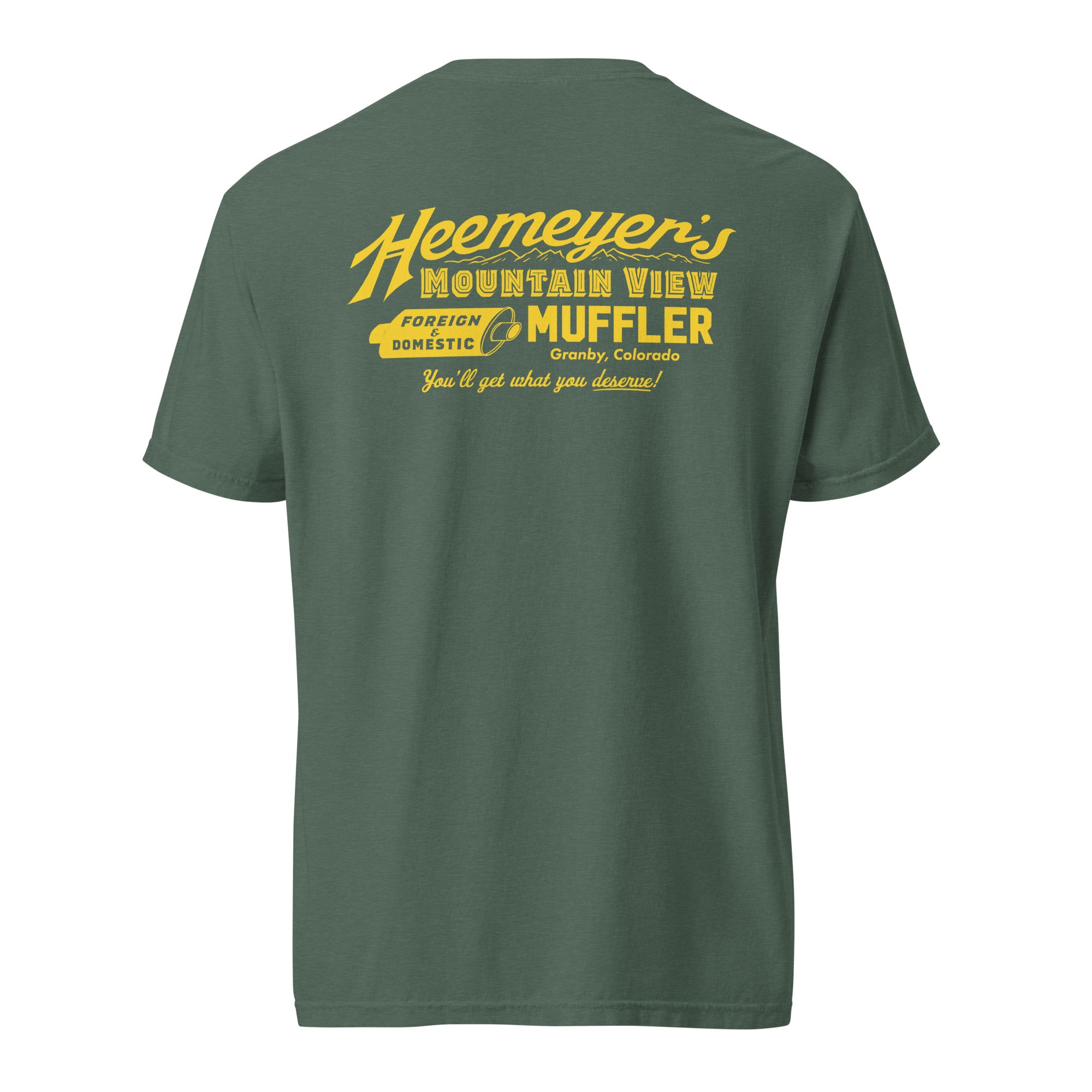 Heemeyer's Mountain View Muffler Heavyweight T-shirt