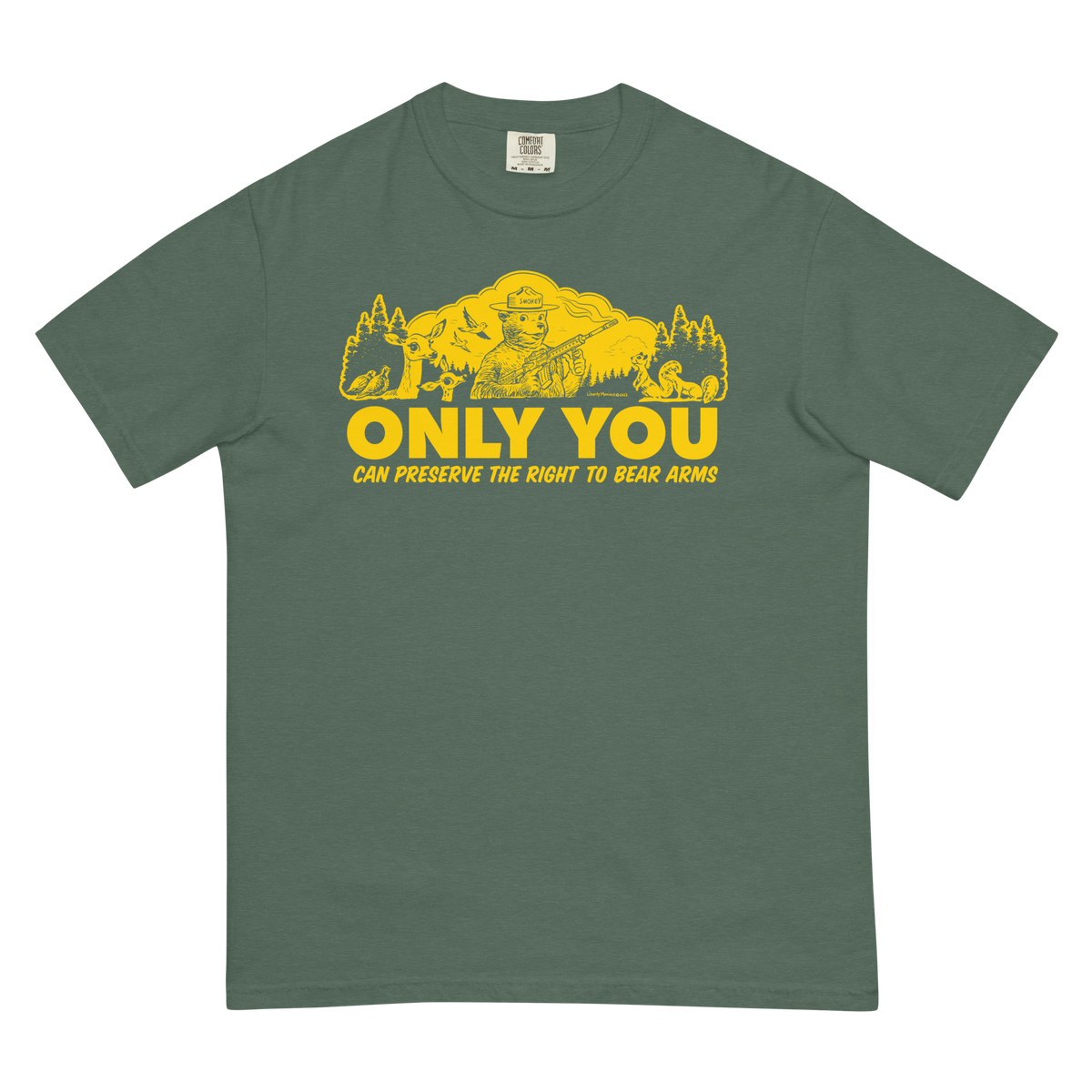 Only You Can Preserve the Right To Bear Arms Retro Smokey garment-dyed heavyweight t-shirt