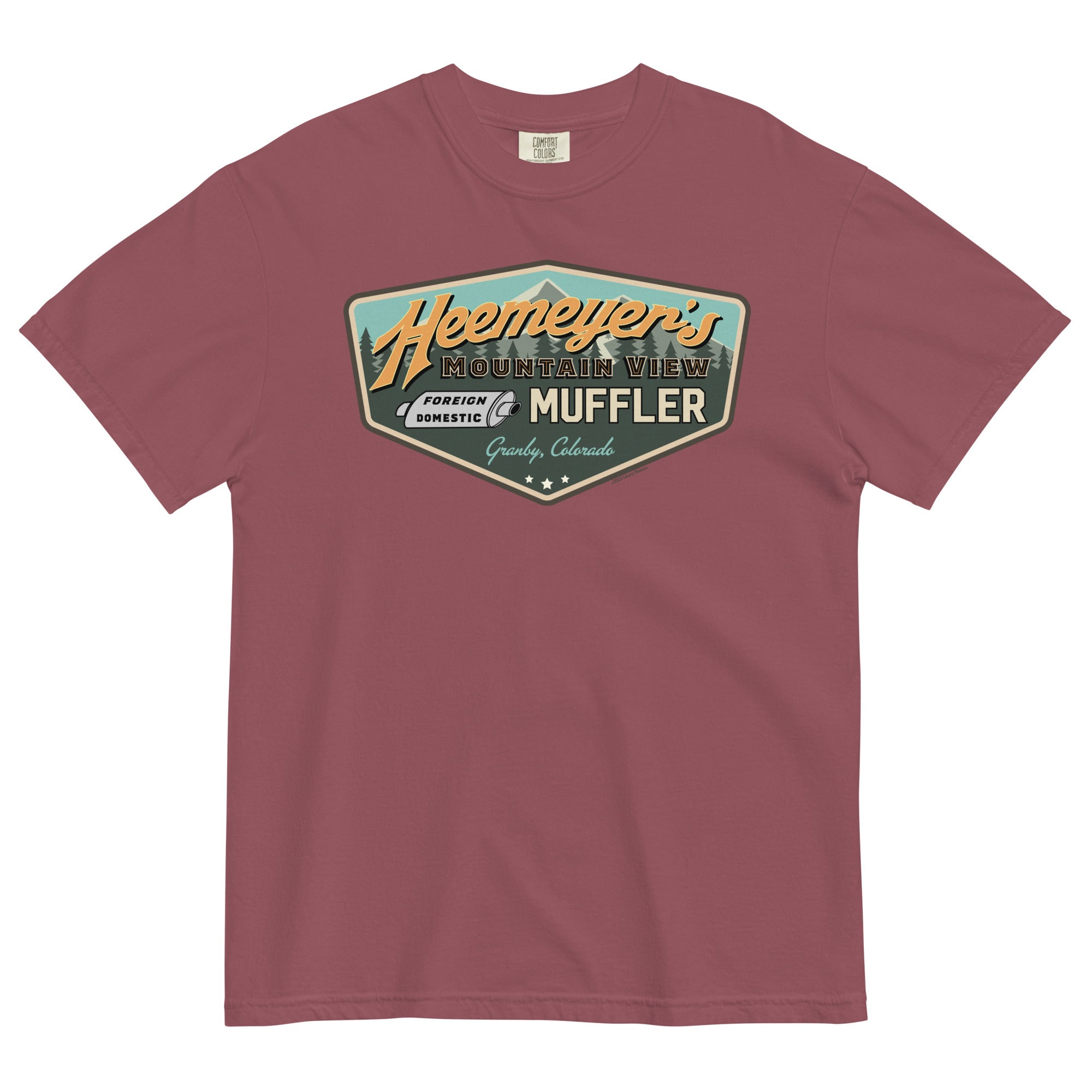 Heemeyer's Mountain View Muffler Garment-Dyed Heavyweight T-Shirt