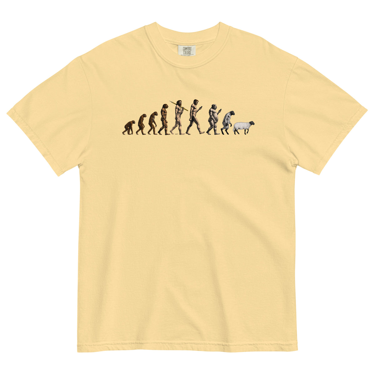 March of Devolution Sheeple Garment-dyed Heavyweight T-Shirt