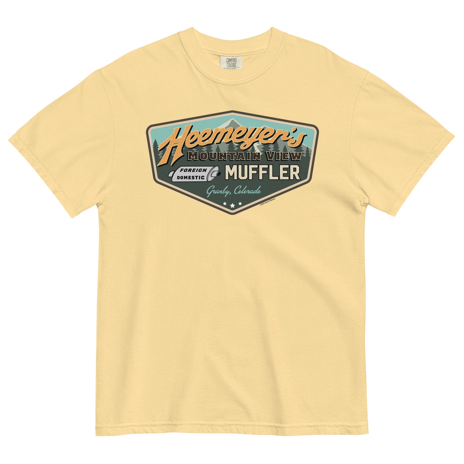 Heemeyer's Mountain View Muffler Garment-Dyed Heavyweight T-Shirt