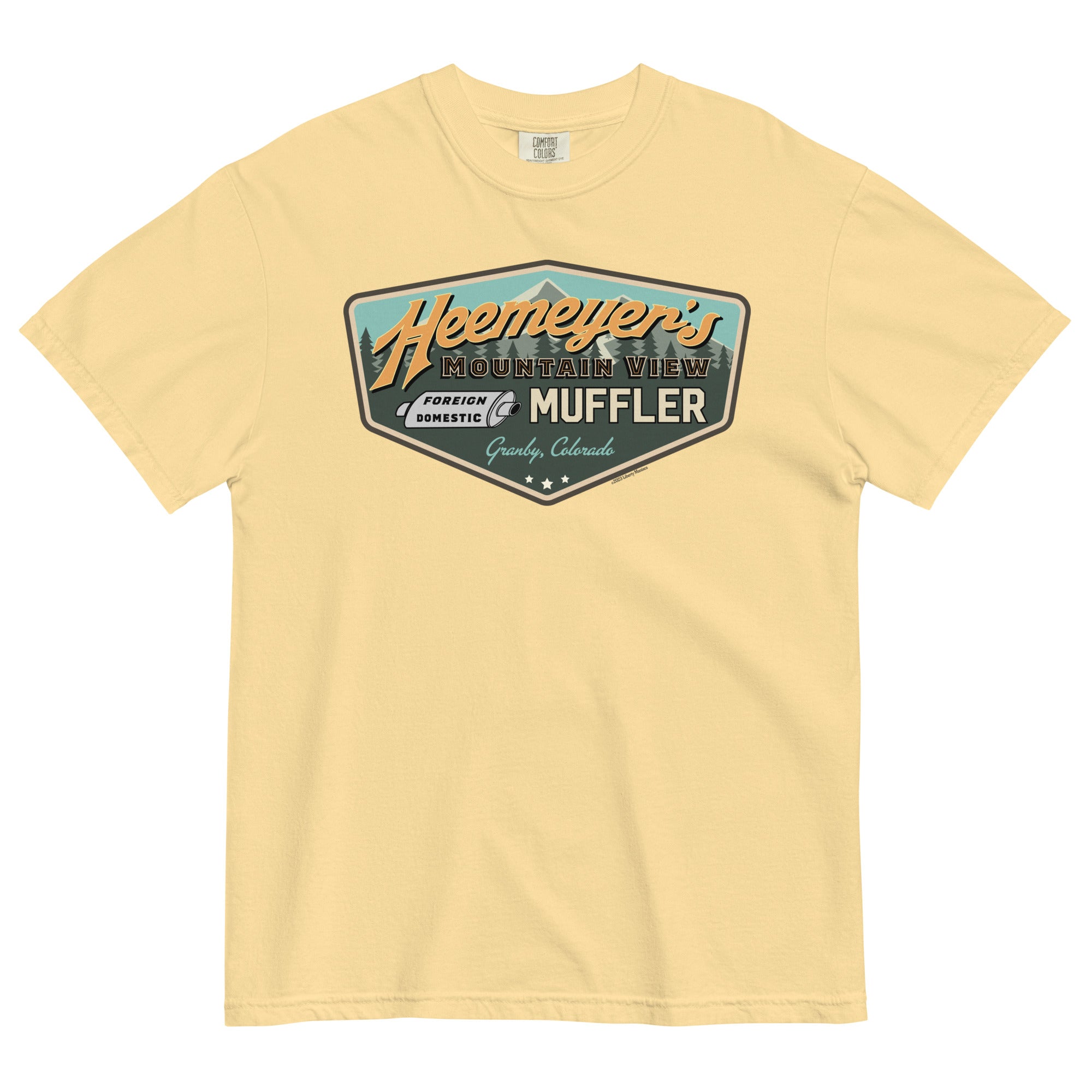 Heemeyer's Mountain View Muffler Garment-Dyed Heavyweight T-Shirt