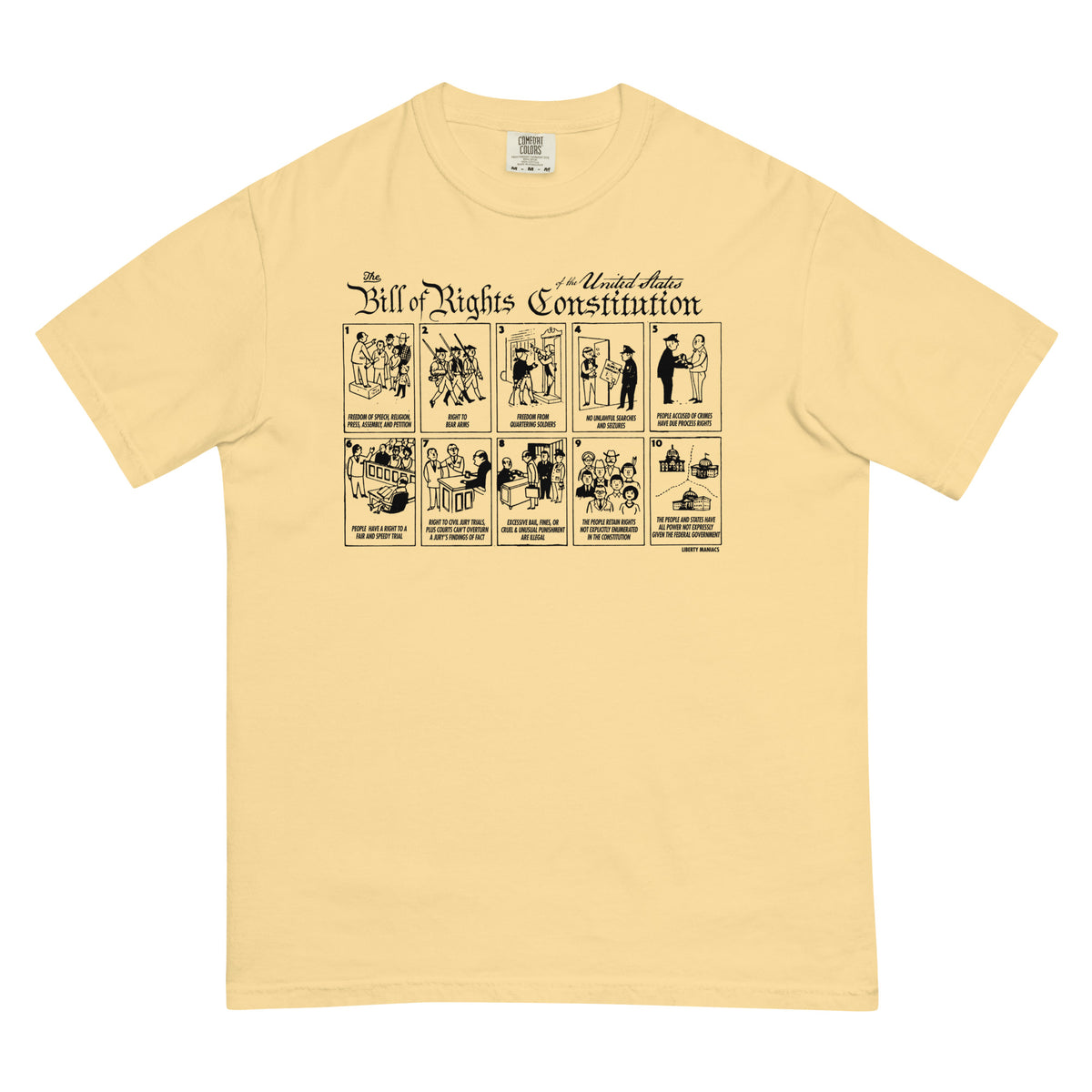 The Illustrated Bill of Rights Garment-dyed Heavyweight T-Shirt