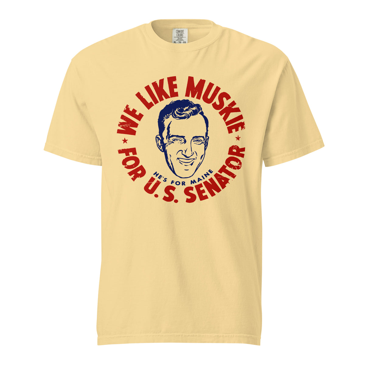 Ed Muskie 1958 Senatorial Campaign Heavyweight Reproduction T-shirt