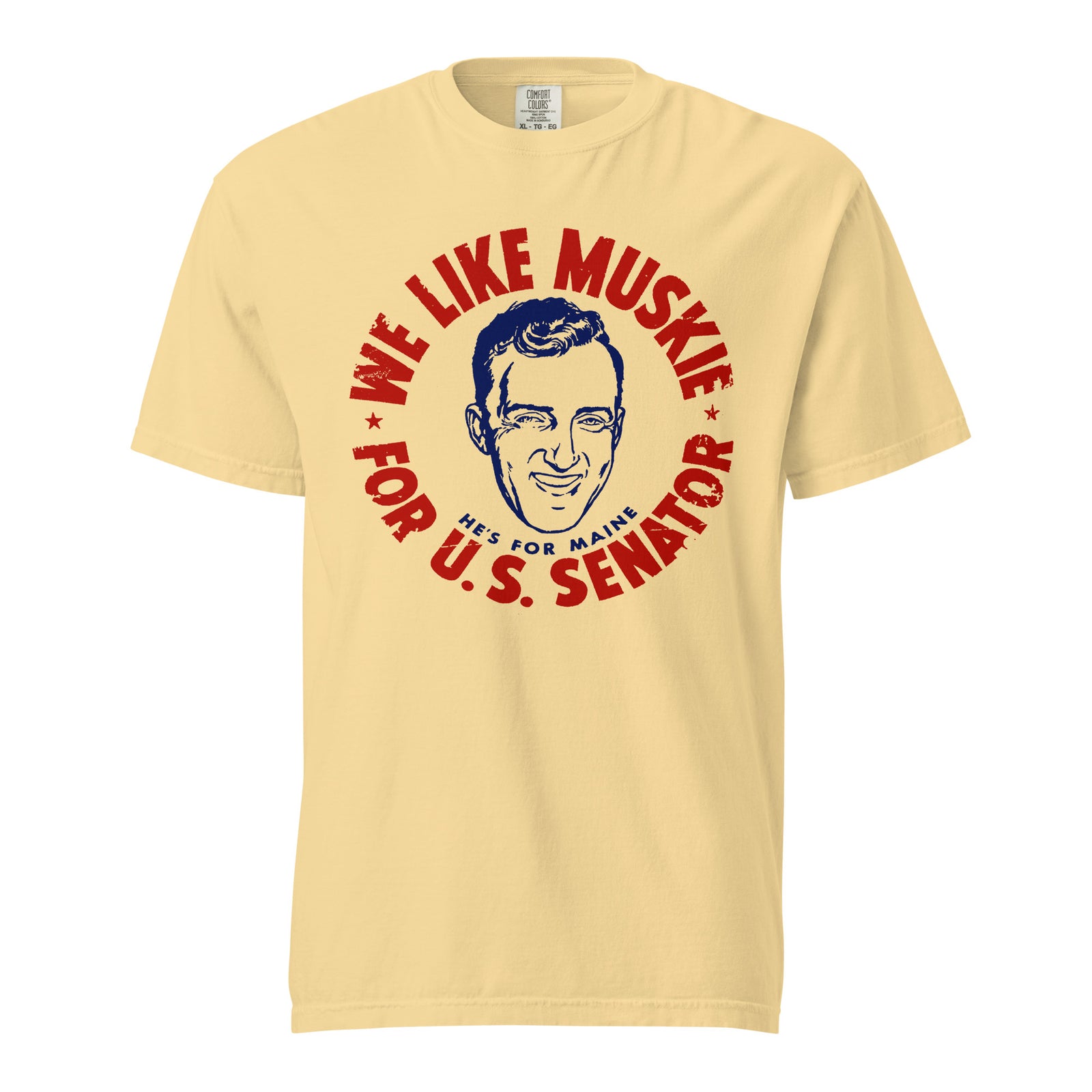 Ed Muskie 1958 Senatorial Campaign Heavyweight Reproduction T-shirt