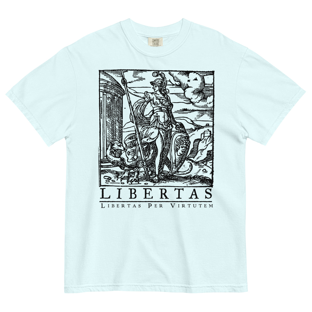 Libertas Freedom Through Virtue Garment-dyed Heavyweight Graphic T-shirt