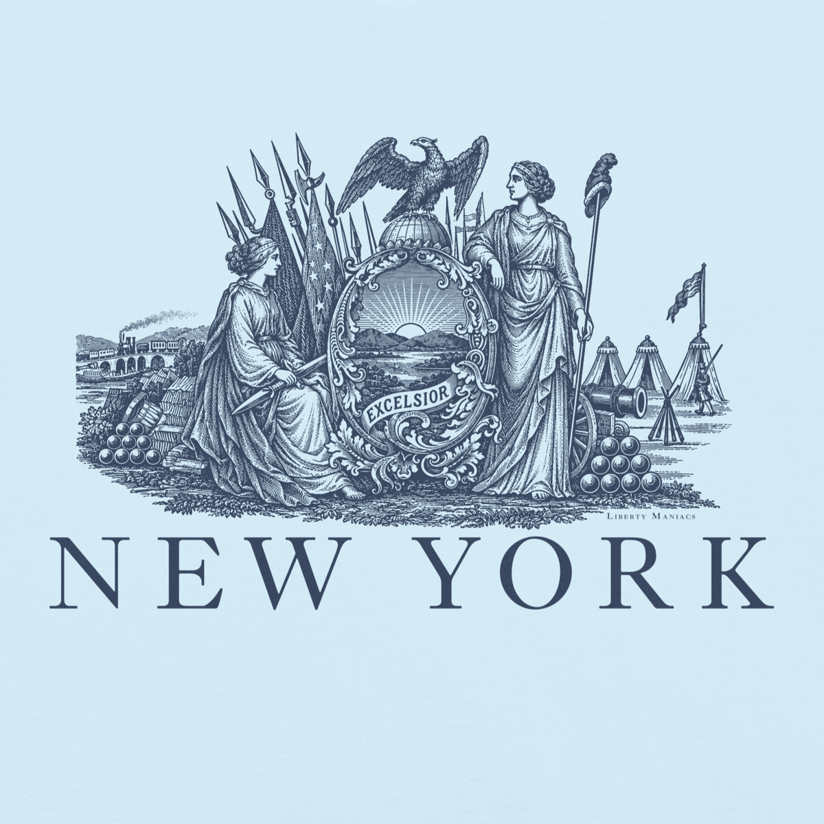 The New York State Seal shirt in vintage glory by Liberty Maniacs