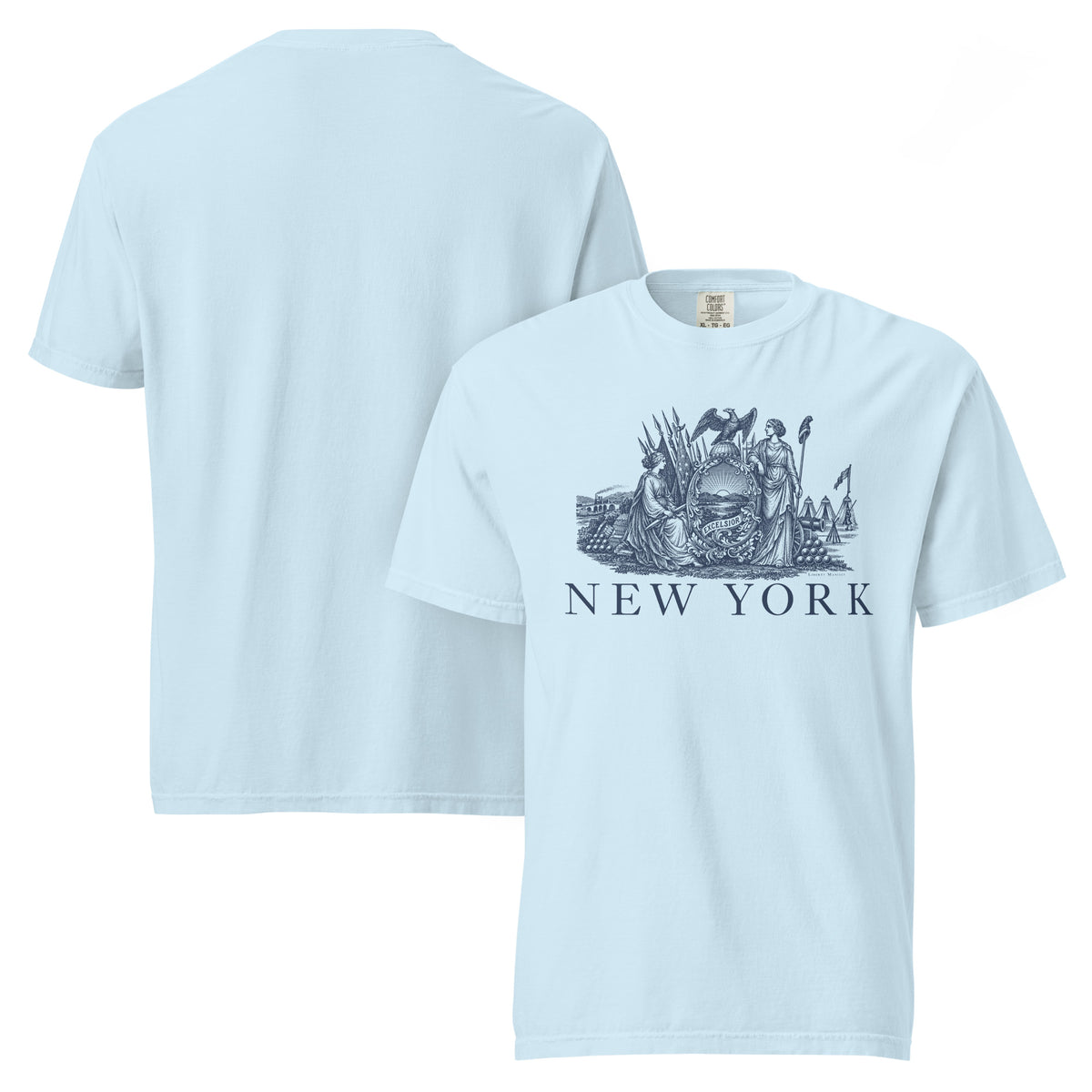 New York Vintage State Seal Garment-dyed Heavyweight T-Shirt by Liberty Maniacs