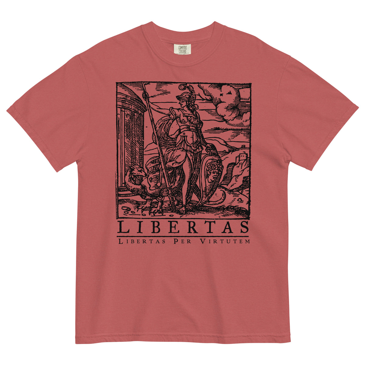 Libertas Freedom Through Virtue Garment-dyed Heavyweight Graphic T-shirt