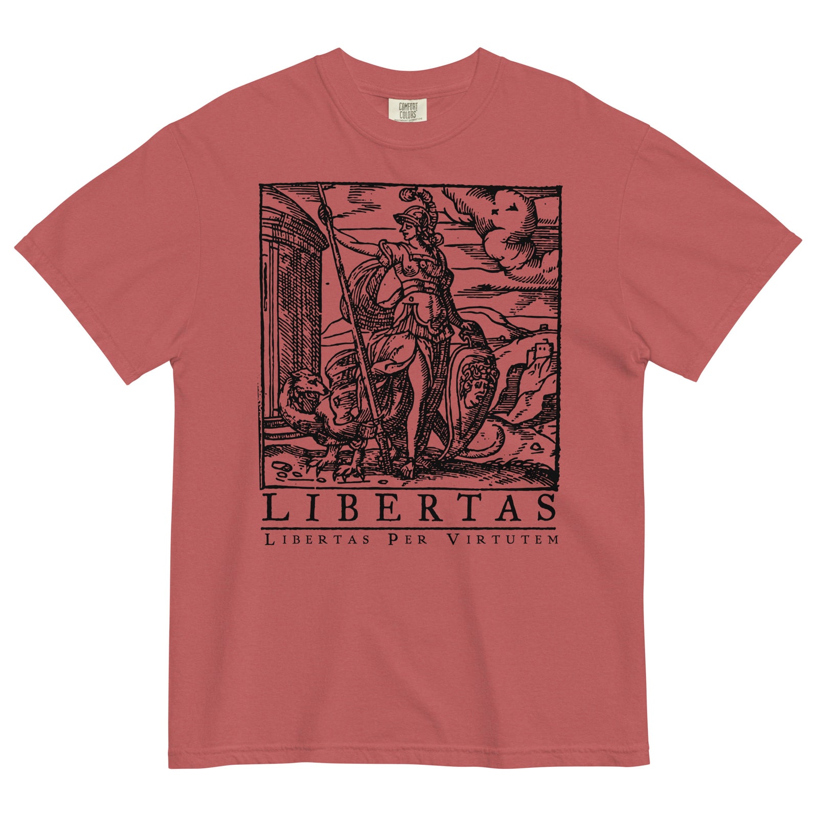 Libertas Freedom Through Virtue Garment-dyed Heavyweight Graphic T-shirt