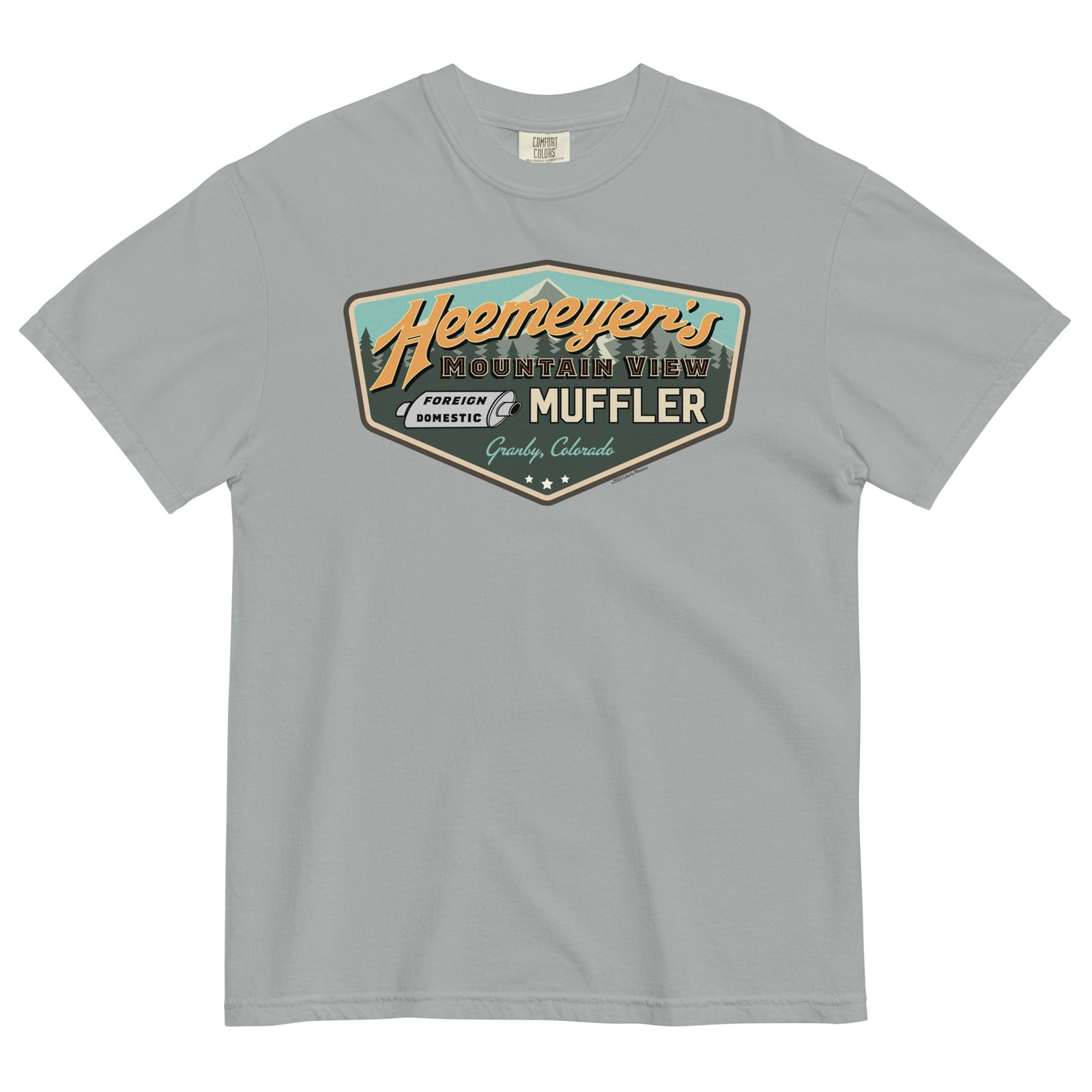 Heemeyer's Mountain View Muffler Garment-Dyed Heavyweight T-Shirt