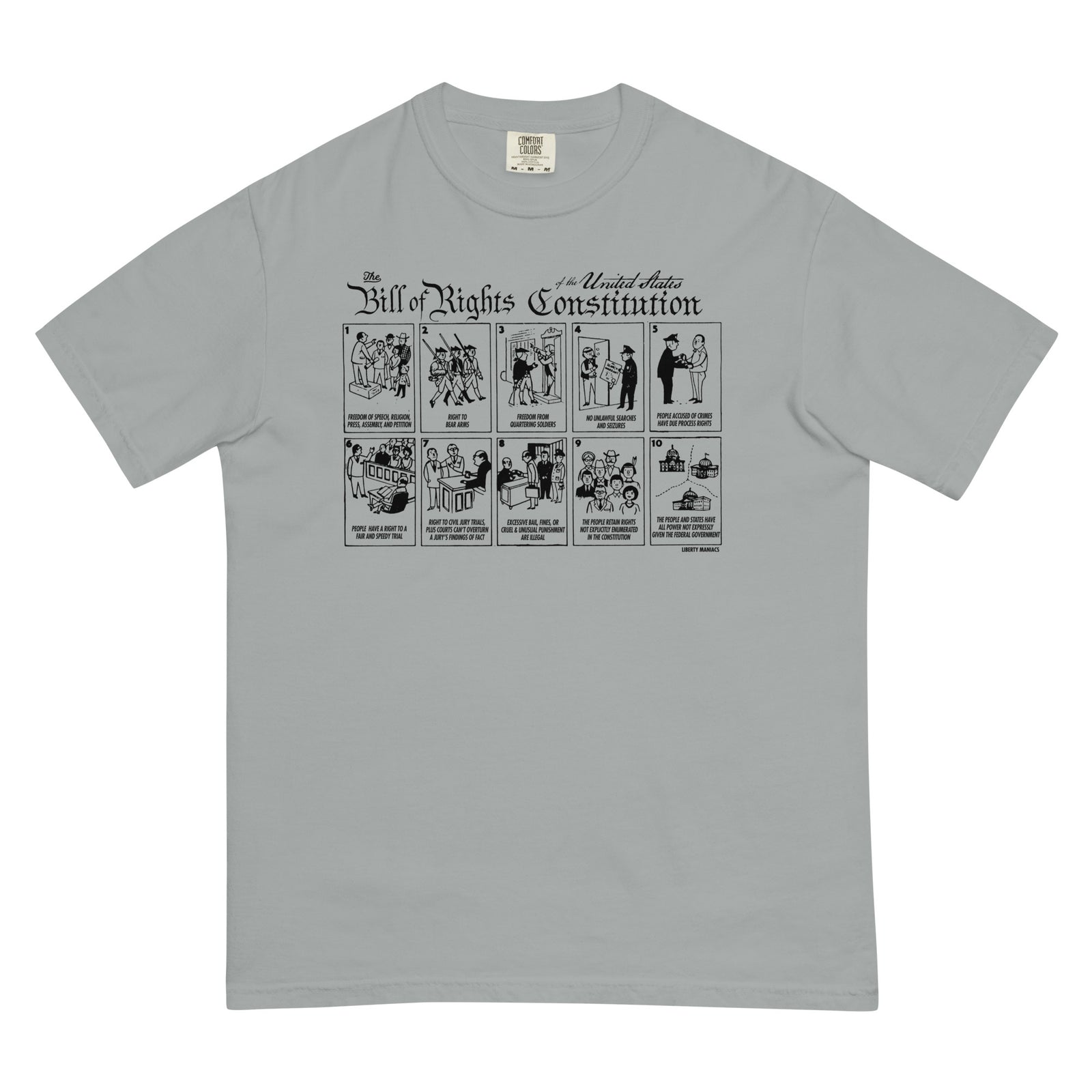 The Illustrated Bill of Rights Garment-dyed Heavyweight T-Shirt