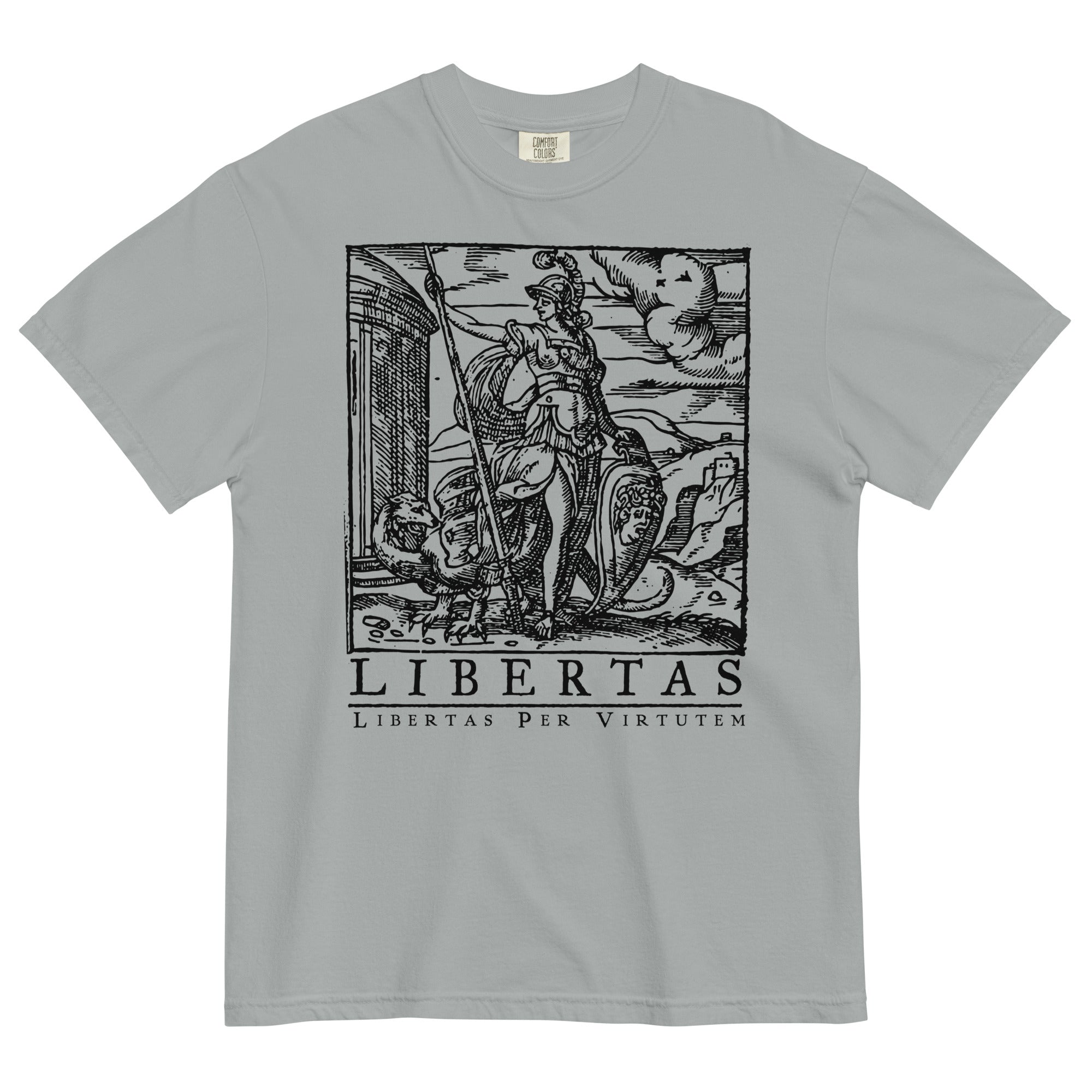 Libertas Freedom Through Virtue Garment-dyed Heavyweight Graphic T-shirt