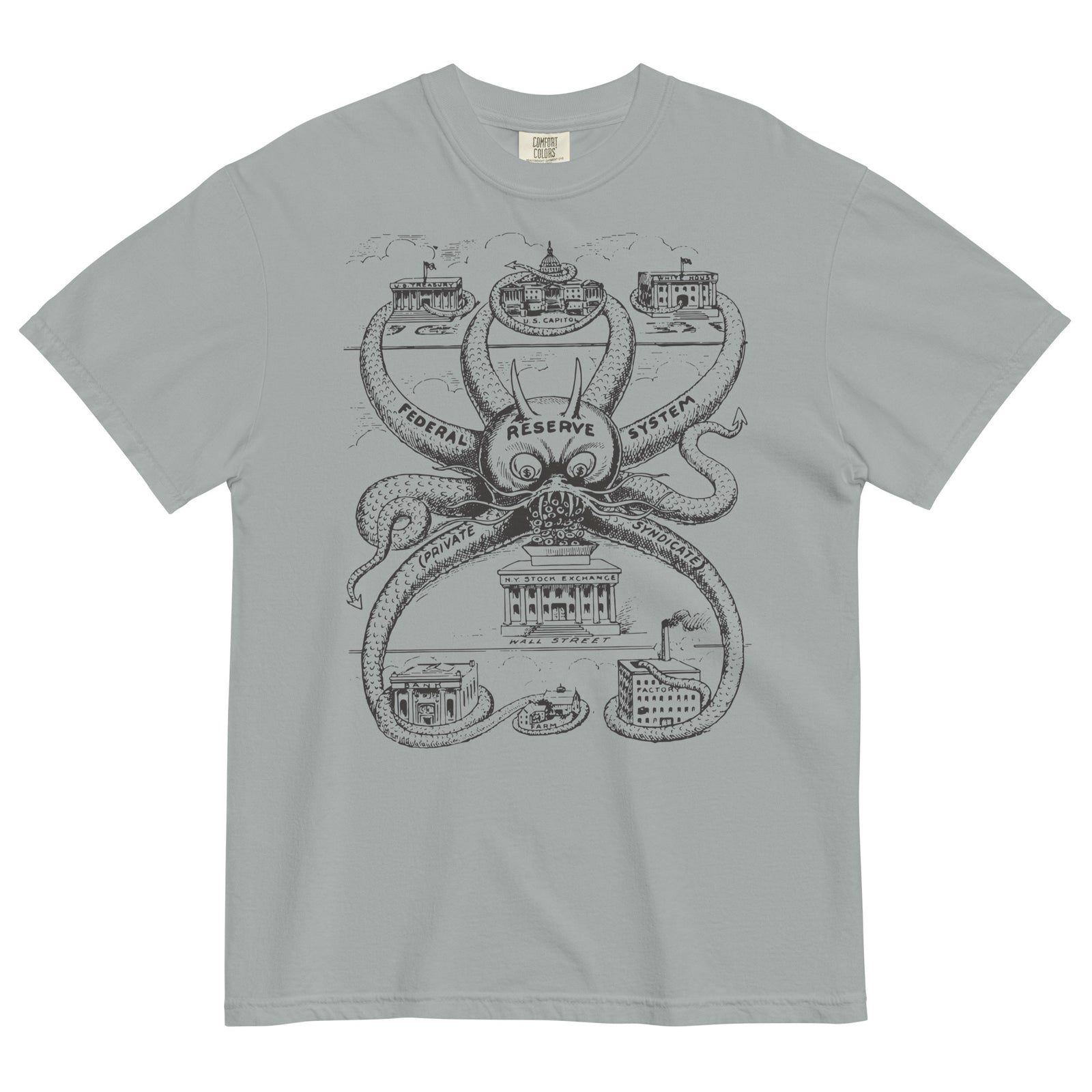 Federal Reserve Octopus Garment-dyed Heavyweight T-shirt