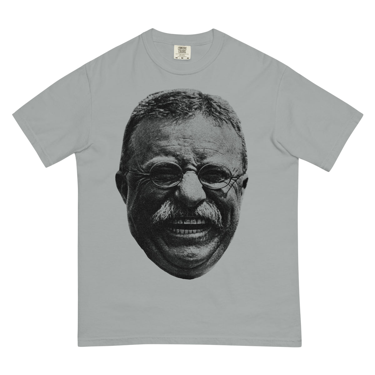 Gray Teddy Roosevelt Laugh Garment-dyed Heavyweight Tee