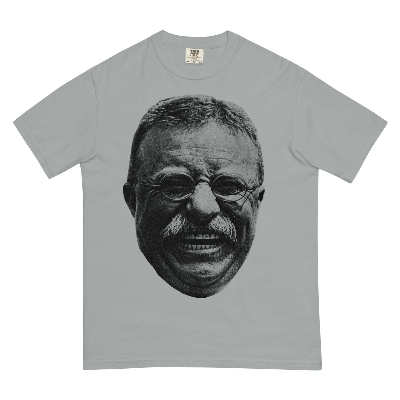 Gray Teddy Roosevelt Laugh Garment-dyed Heavyweight Tee