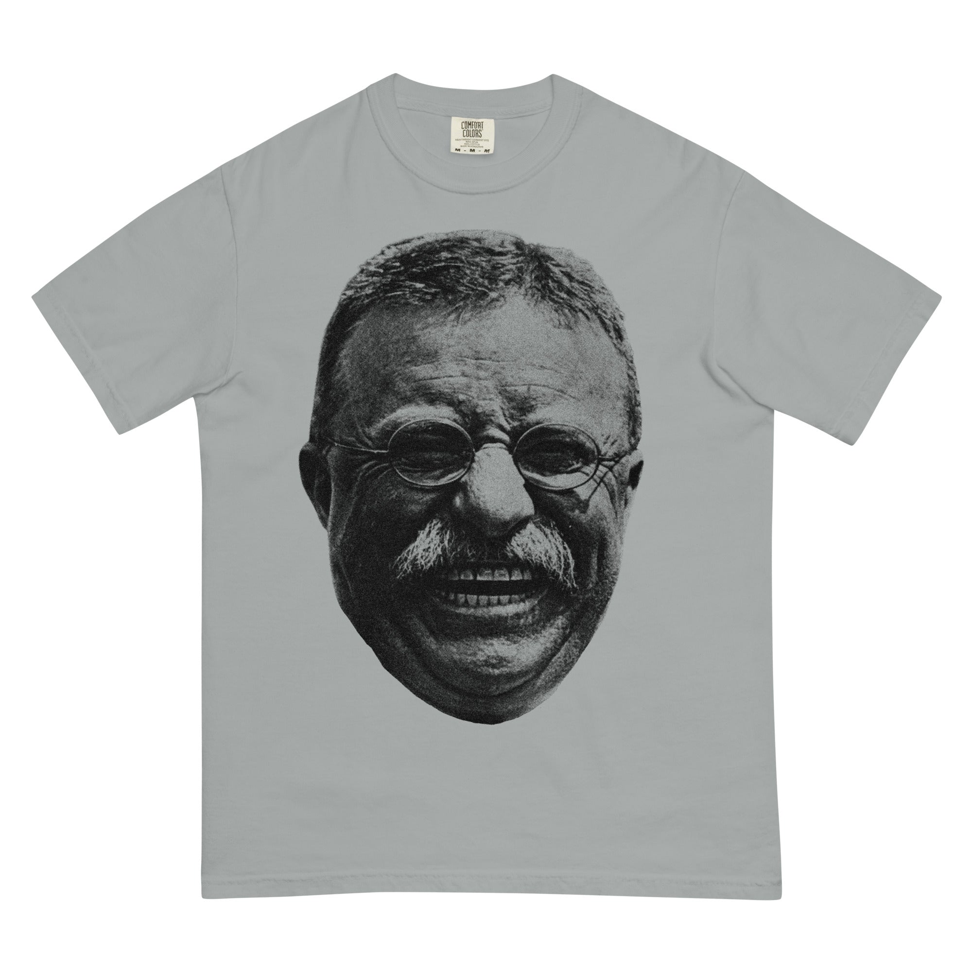 Gray Teddy Roosevelt Laugh Garment-dyed Heavyweight Tee