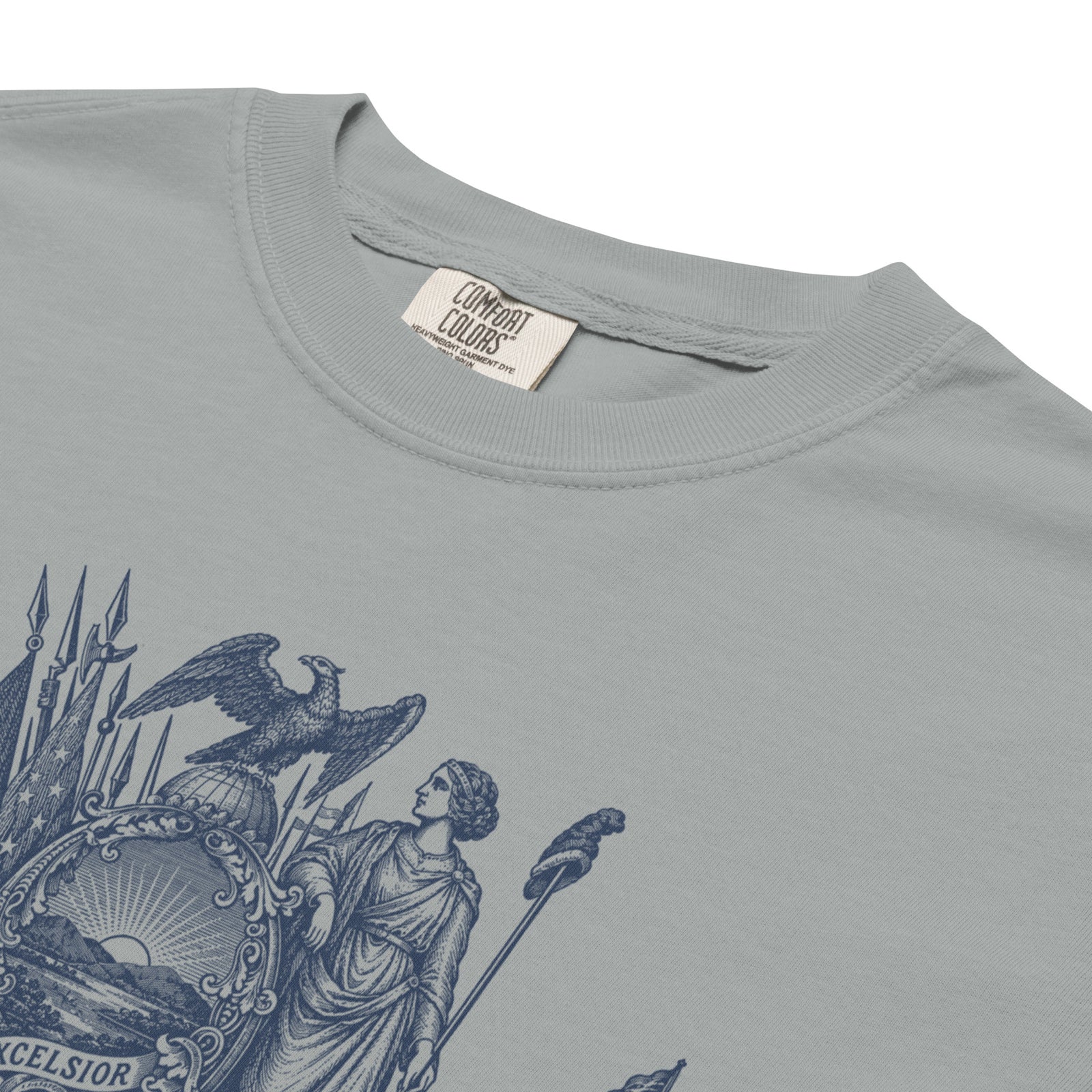 New York Vintage State Seal Garment-dyed Heavyweight T-Shirt close up