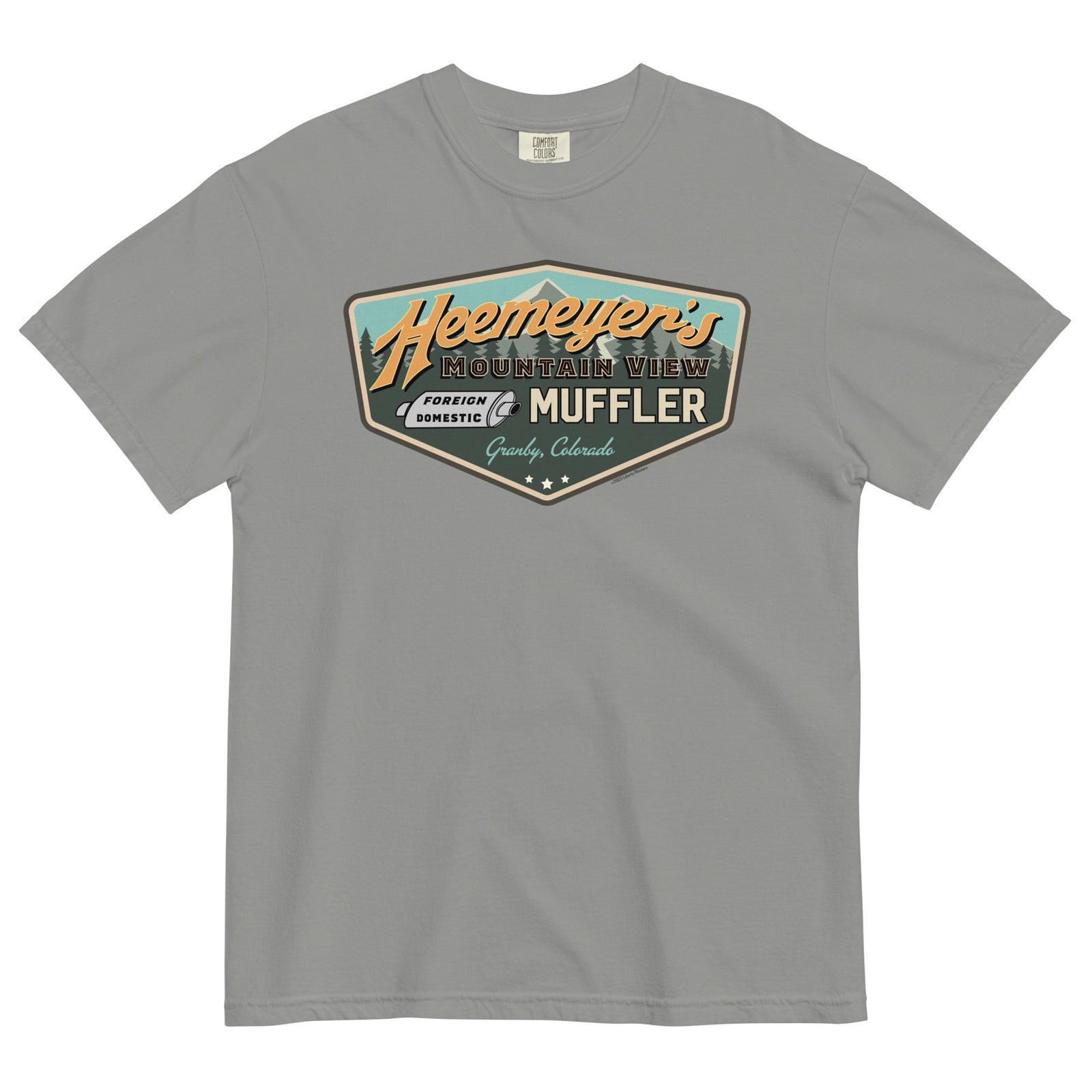 Heemeyer's Mountain View Muffler Garment-Dyed Heavyweight T-Shirt