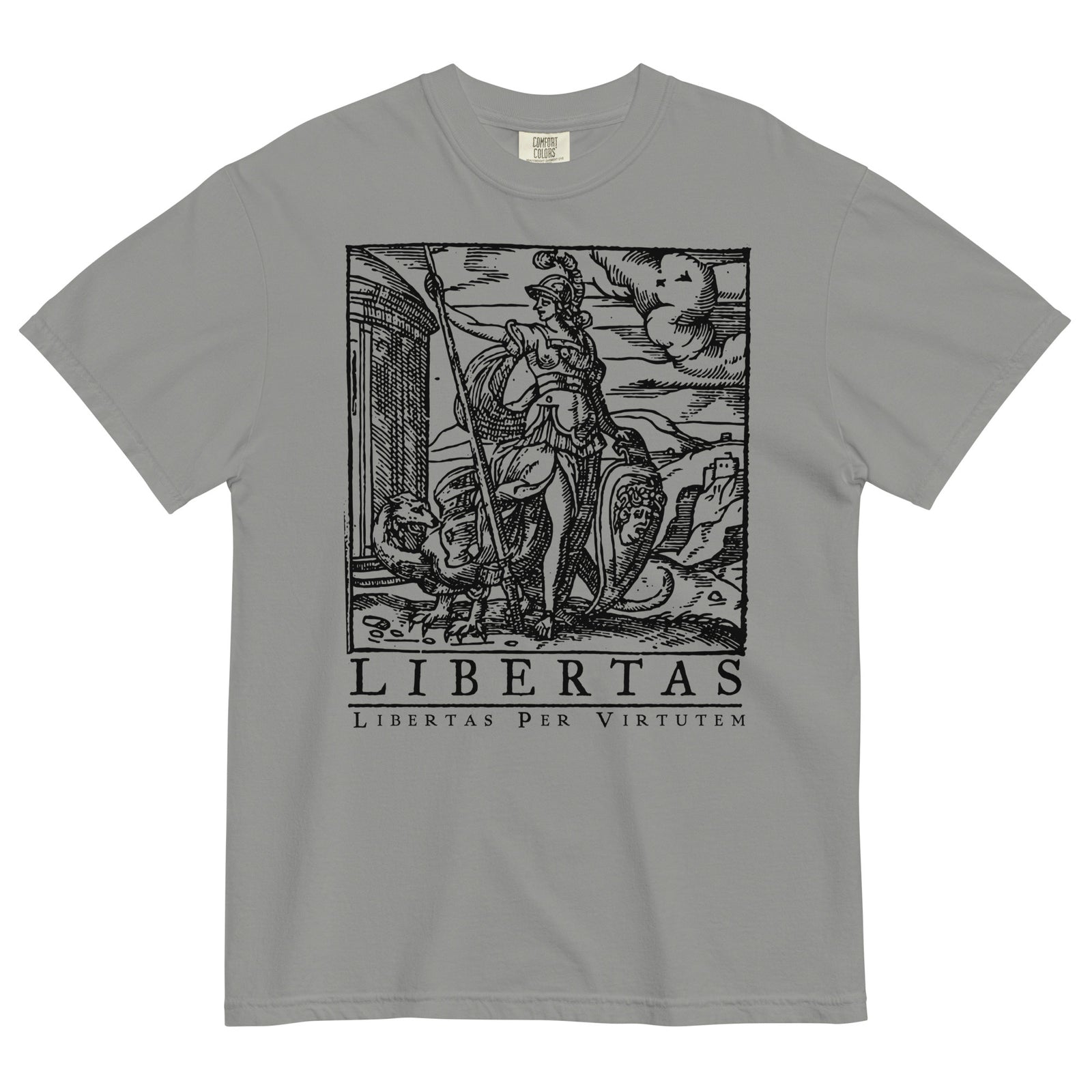 Libertas Freedom Through Virtue Garment-dyed Heavyweight Graphic T-shirt