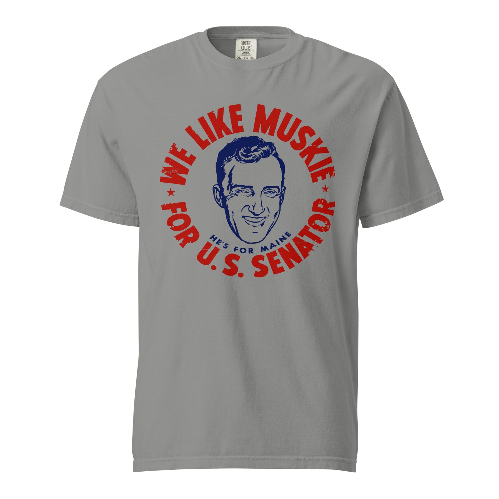 Ed Muskie 1958 Senatorial Campaign Heavyweight Reproduction T-shirt