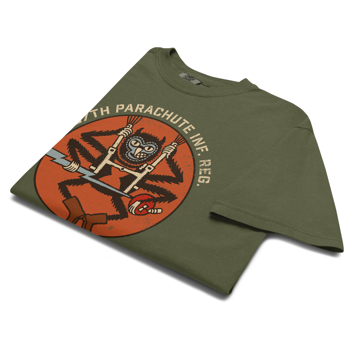 507th Parachute Regiment D-Day Paratrooper Graphic T-Shirt laying folded and flat
