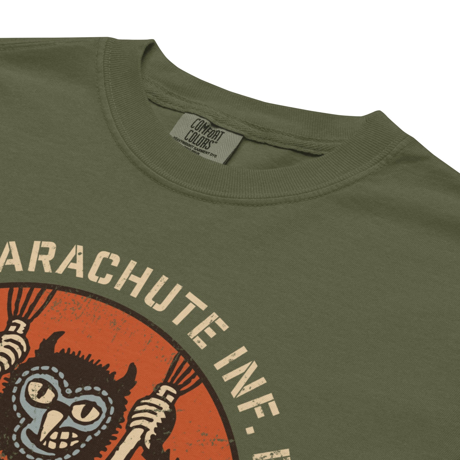 507th Parachute Regiment D-Day Paratrooper Graphic T-Shirt close up
