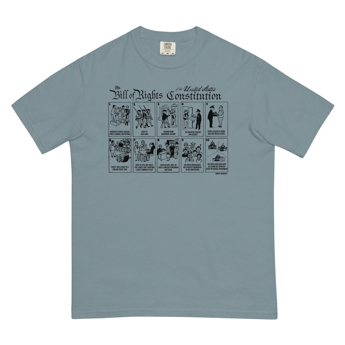 The Illustrated Bill of Rights Garment-dyed Heavyweight T-Shirt
