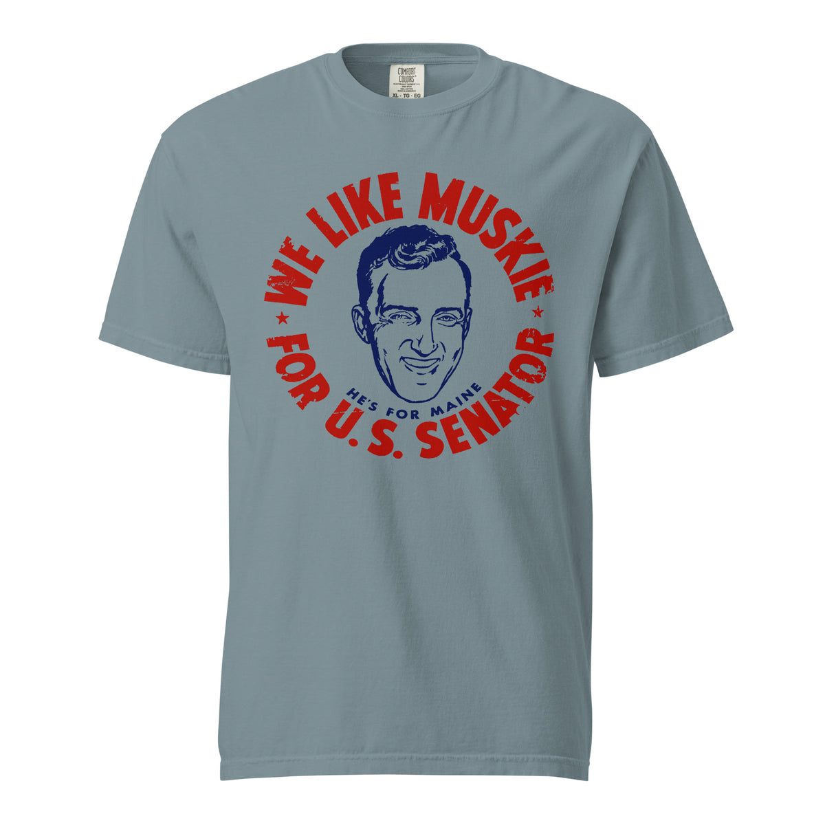 Ed Muskie 1958 Senatorial Campaign Heavyweight Reproduction T-shirt