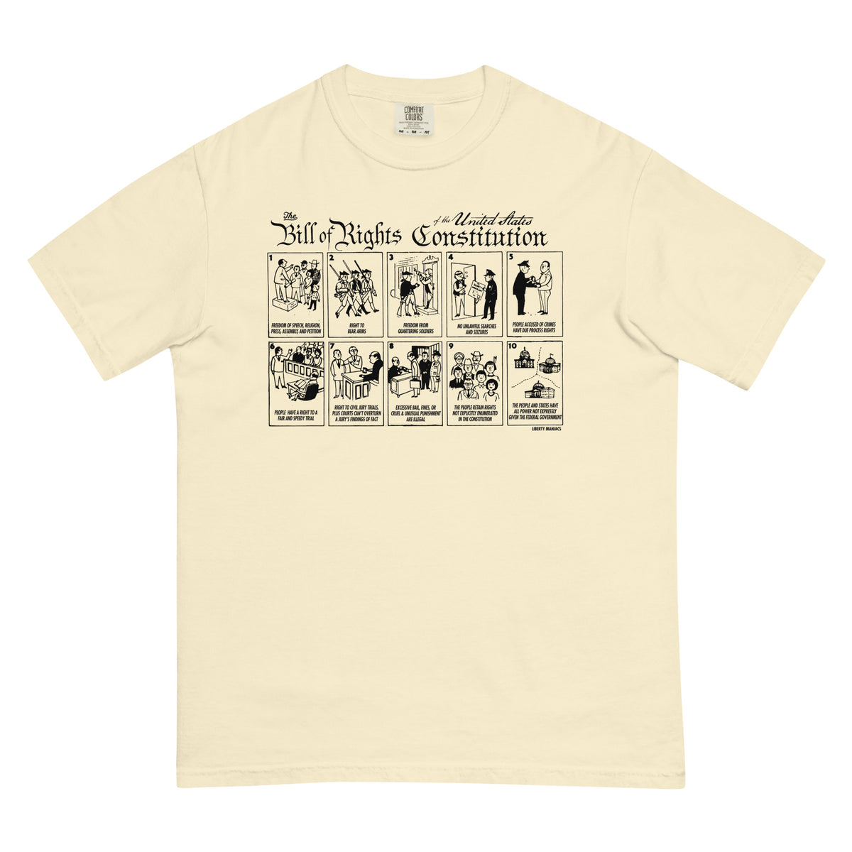 The Illustrated Bill of Rights Garment-dyed Heavyweight T-Shirt