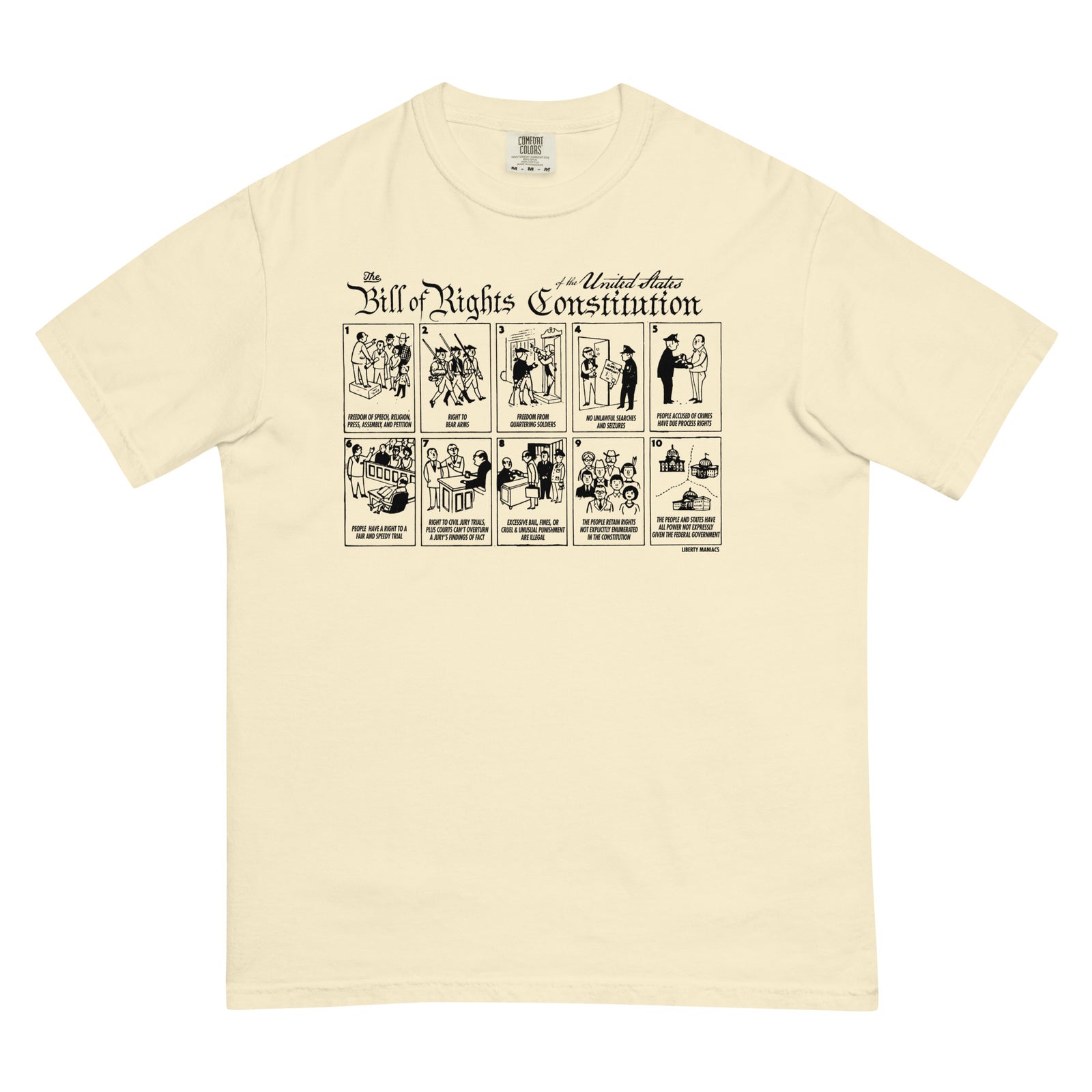 The Illustrated Bill of Rights Garment-dyed Heavyweight T-Shirt