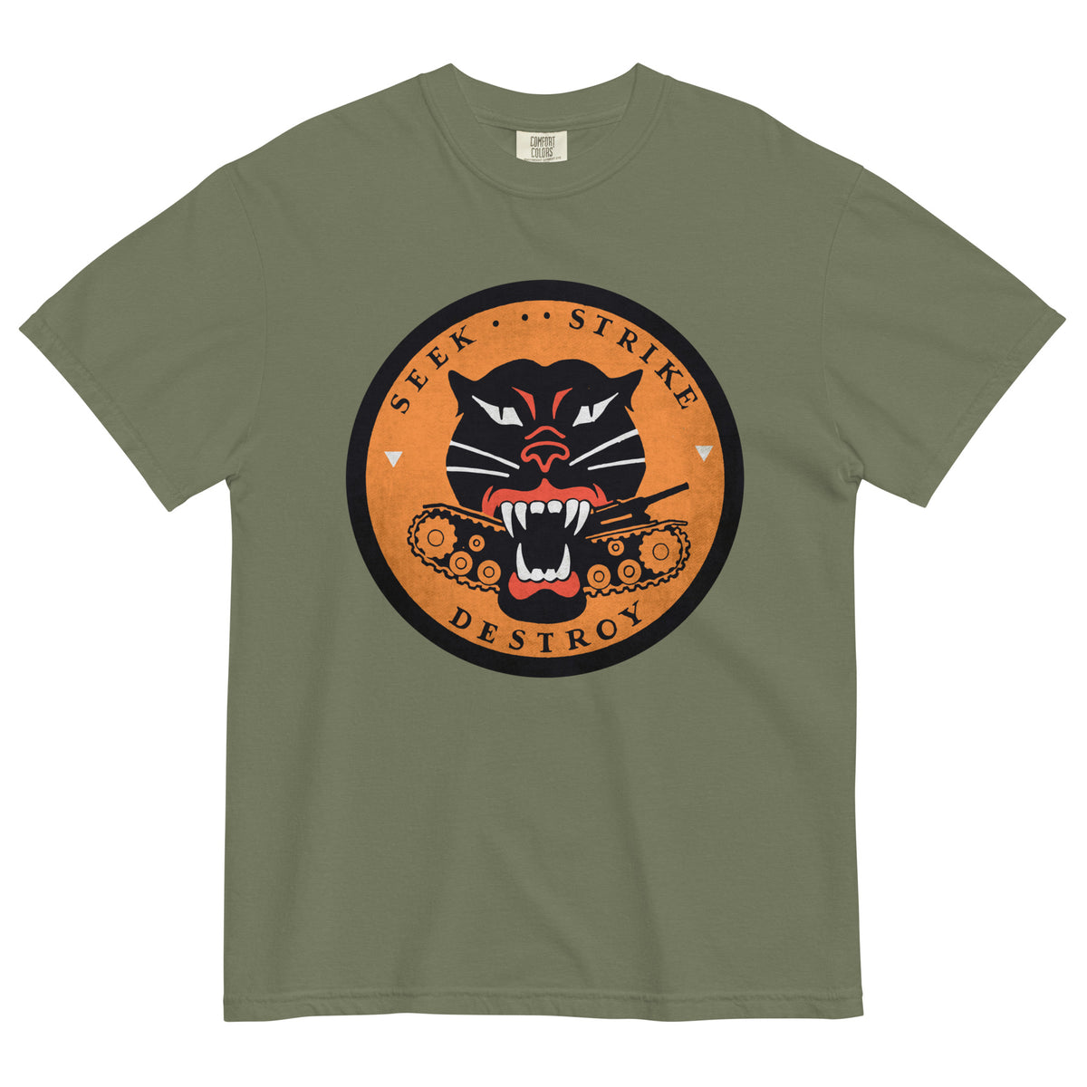 Seek Strike Destroy WW2 Tank Destroyer Graphic Garment-dyed Heavyweight Shirt