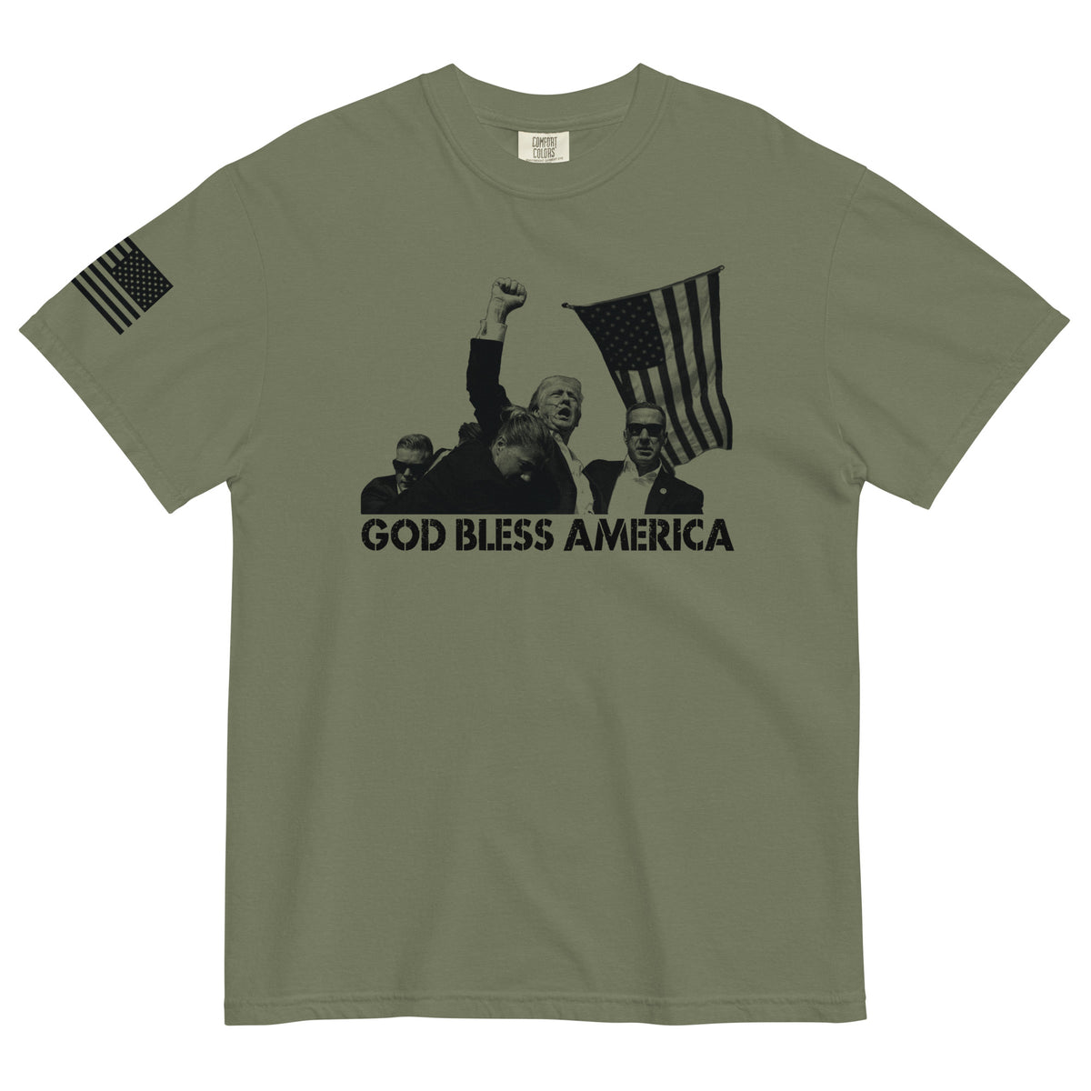 Trump God Bless America Heavyweight T-shirt