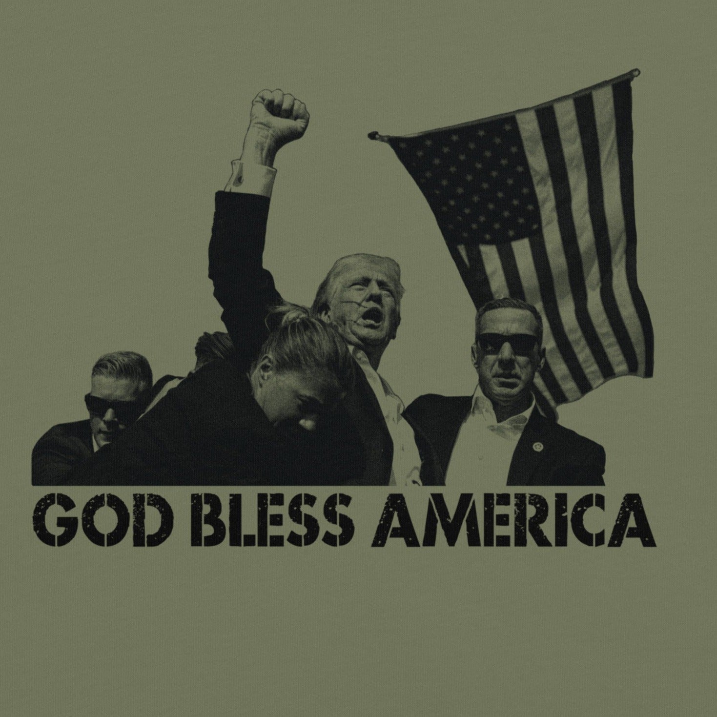 Trump God Bless America Heavyweight T-shirt