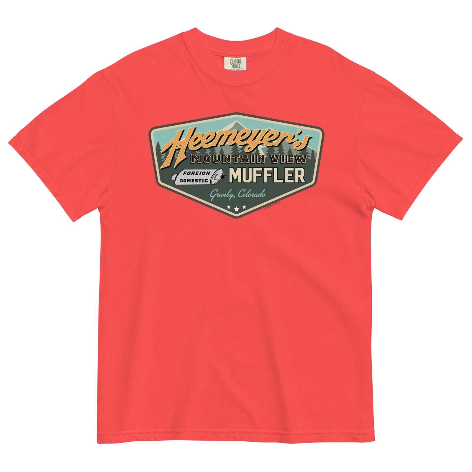 Heemeyer's Mountain View Muffler Garment-Dyed Heavyweight T-Shirt