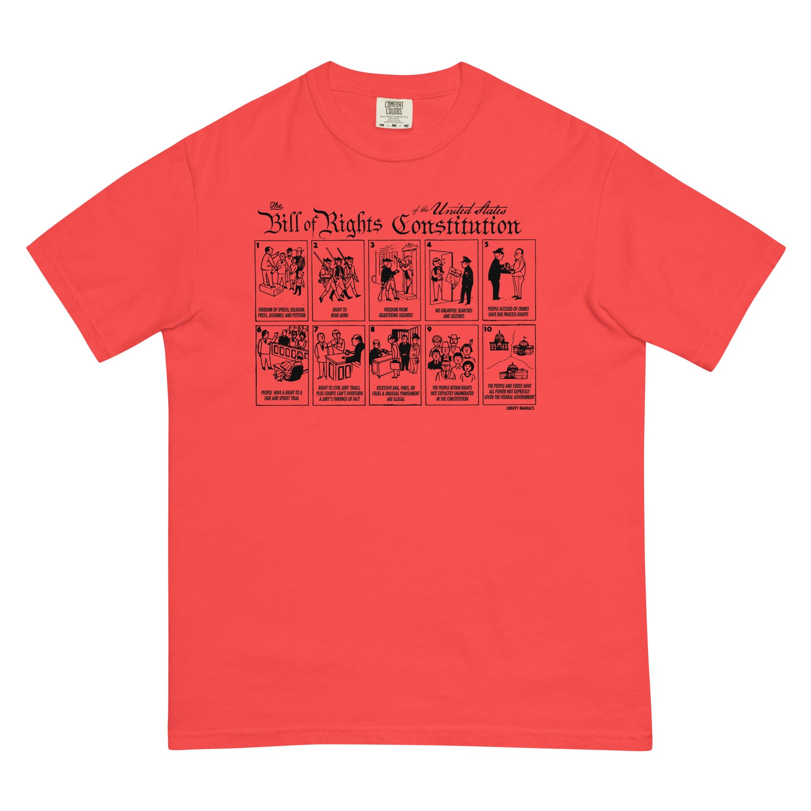 The Illustrated Bill of Rights Garment-dyed Heavyweight T-Shirt